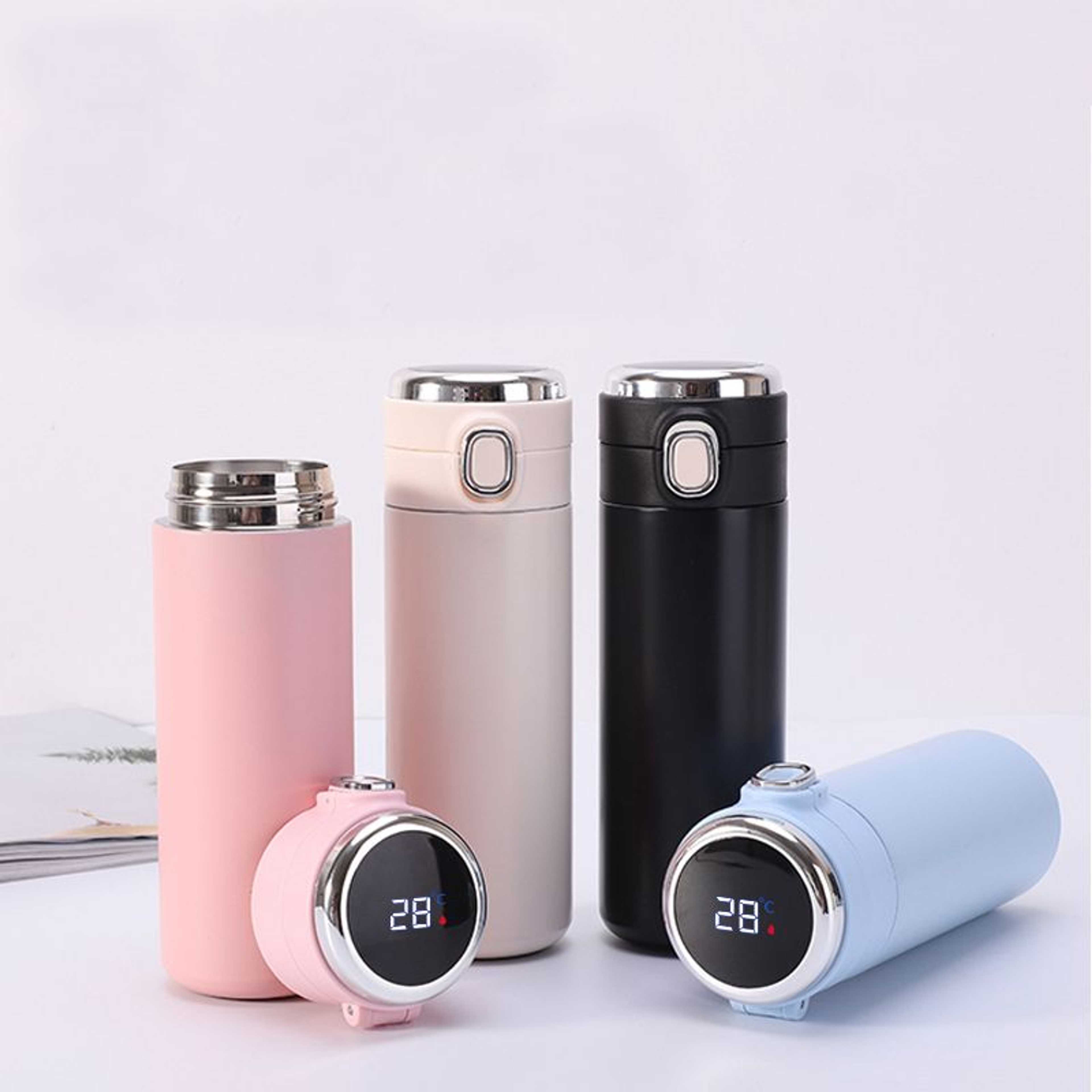 Random Color 450ML/250ML Stainless Steel Vacuum Insulated Water Bottle with Automatic LED Temperature Display, Large Flask Stainless Steel Thermal Insulated Water Bottle Cup