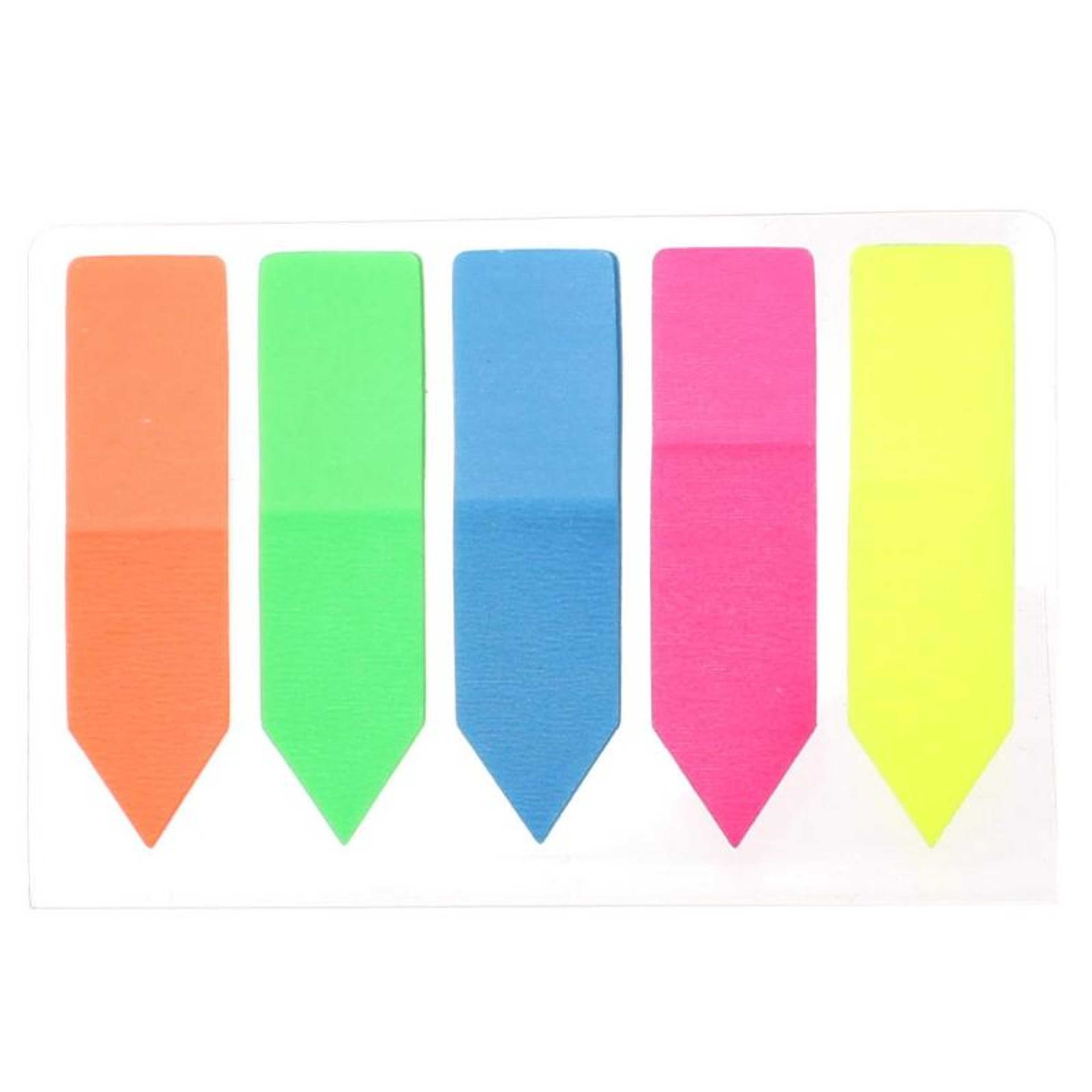 Pack of 5 - Mixed Neon Arrow Index Sticky Notes