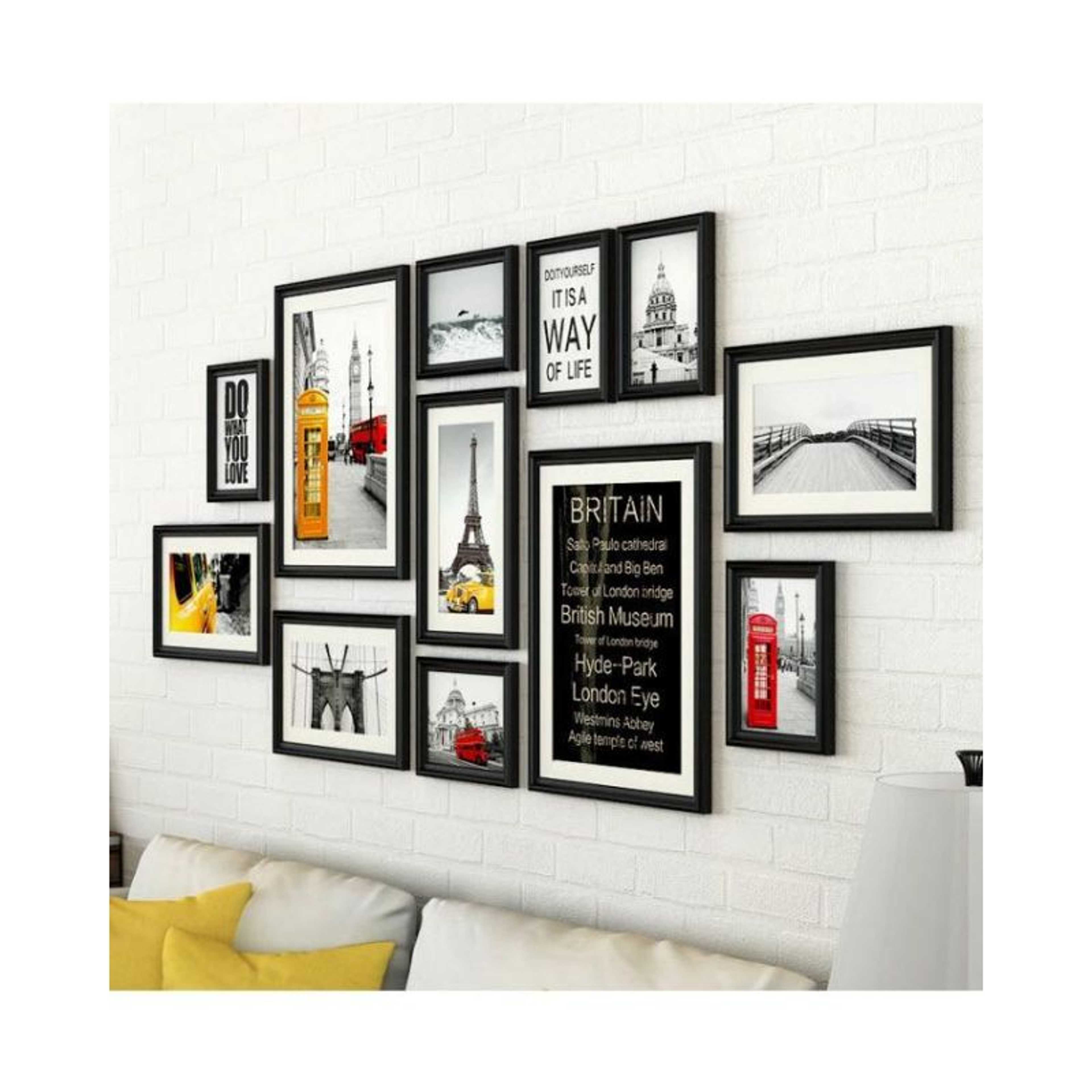 Set of 12 - Photo Frames Collage Wall Hanging Wall Decor Set