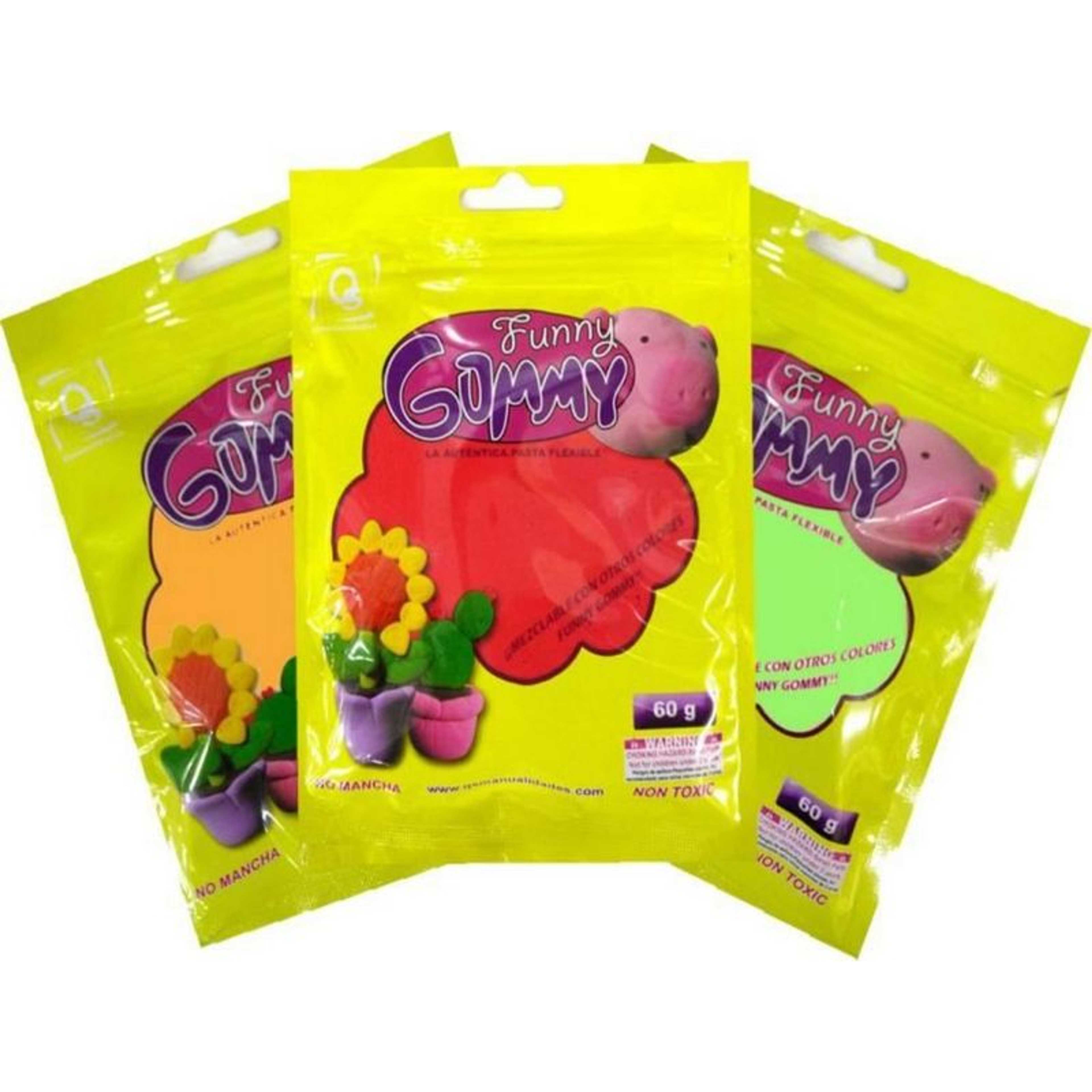 Pack Of 3 - Gummy Slime Playful Fluffy Clay  60 Grams per Color