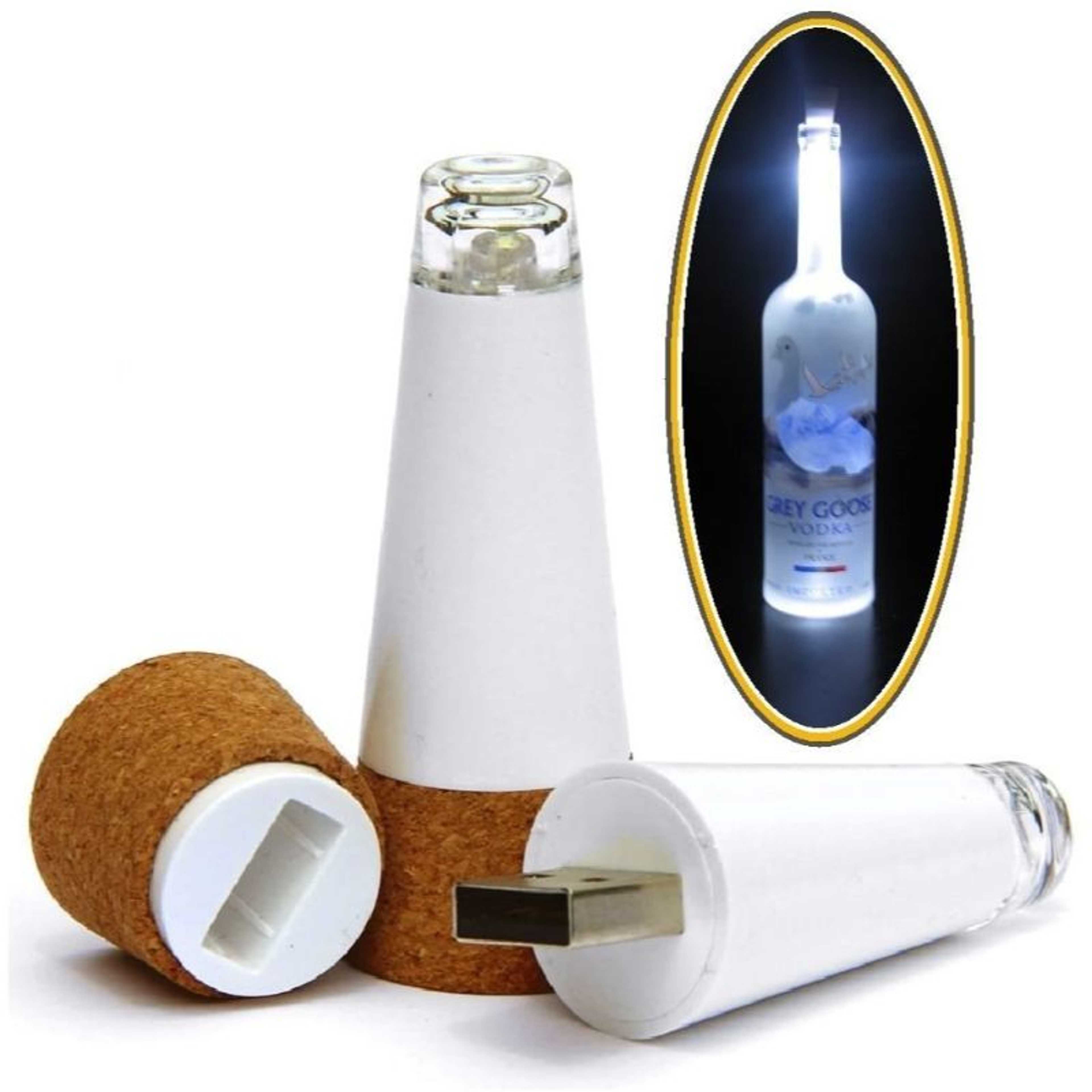 Rechargeable USB Cork Light, USB Rechargeable Cork Shape Bottle Light, Rechargeable LED Glass Bottle Light, Mini Cork Shaped Craft Lights USB Powered Fairy Cork Lights for Candlelight Dinner Home Party Decor Night Light Wedding Anniversary Birthday - Product Main Image
