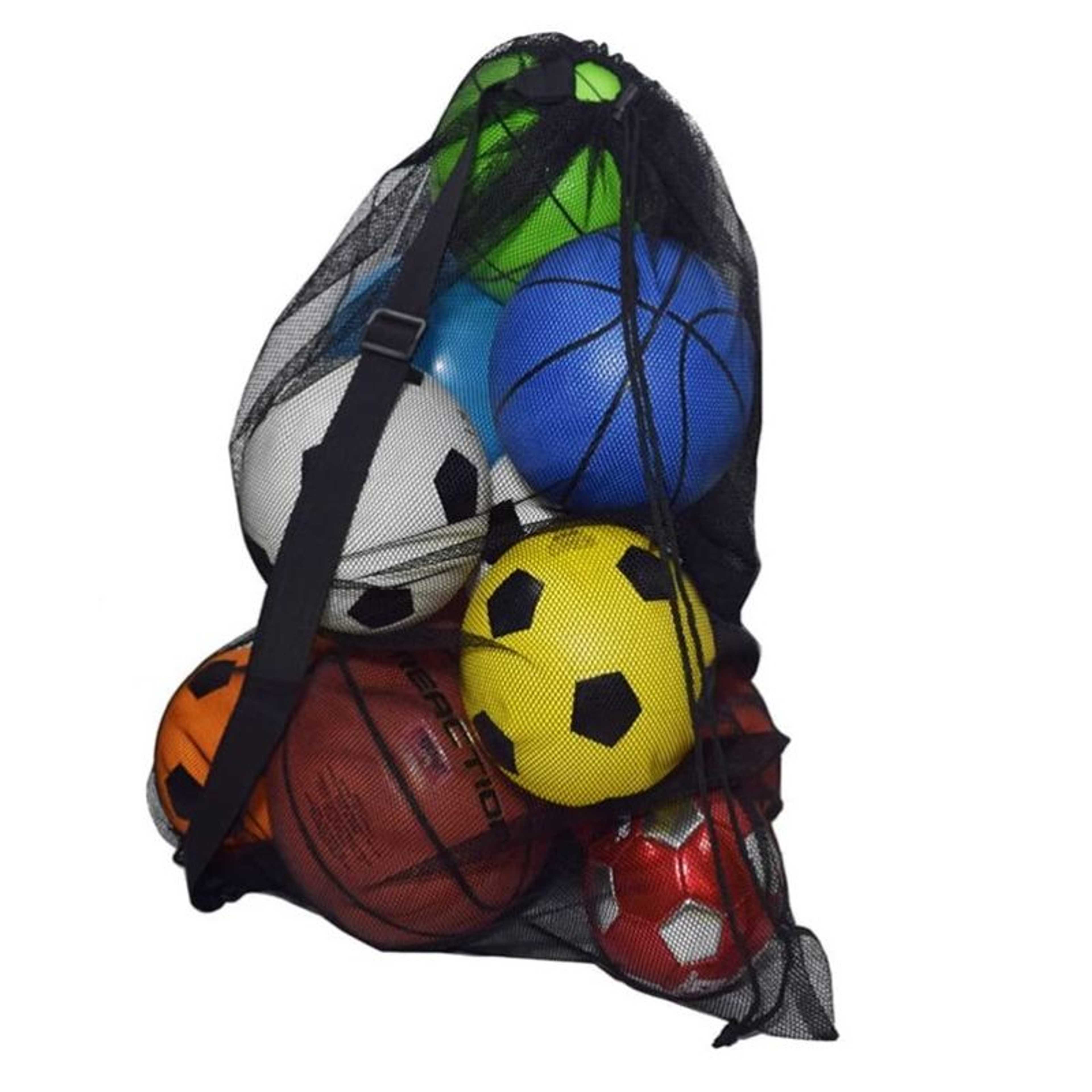 Sports Drawstring Mesh Ball Bag with One Shoulder Strap - 50x35 cm, Mesh Ball Bag, Drawstring Sport Equipment Storage Bag for Basketball, Soccer