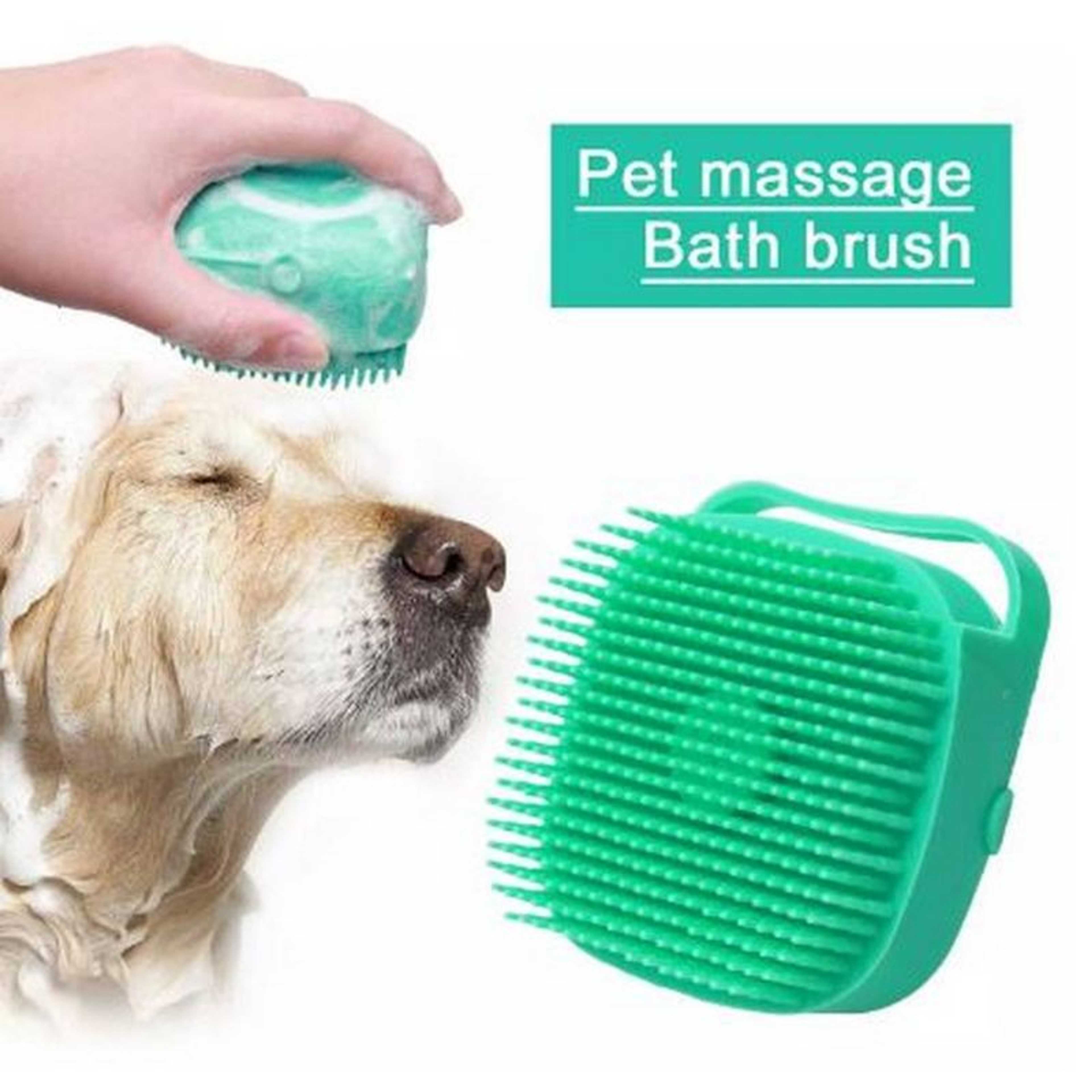 Random Color Silicone Pet Body Bath Brush, Pet Dog Shampoo Brush, Silicone Massage Exfoliating Bath Brush With Soap Dispenser, Cat Massage Comb Grooming Scrubber Brush, Comb Brush For Pets