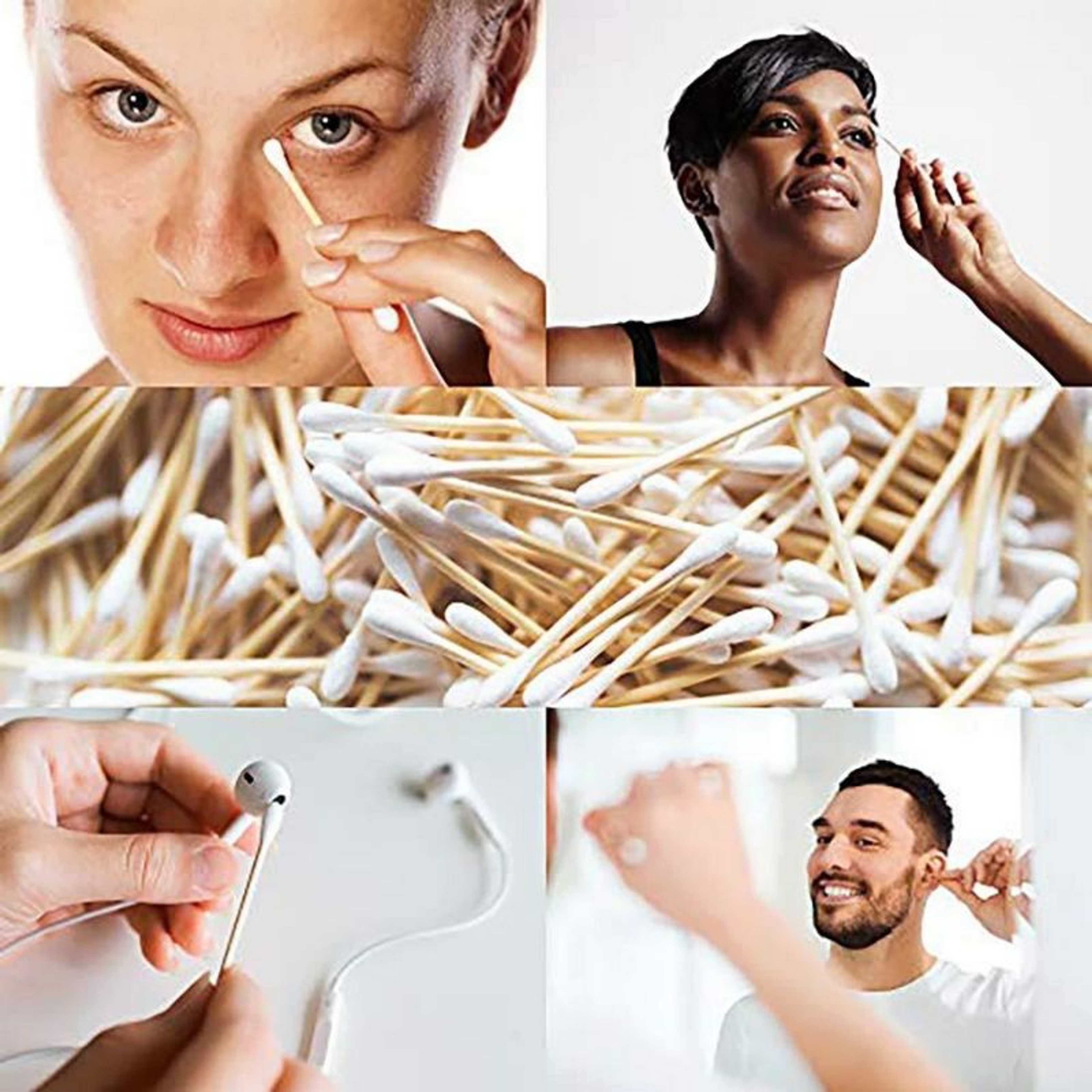 Pack of 100 Biodegradable Double Tipped Bamboo Cotton Ear Buds Cleaner