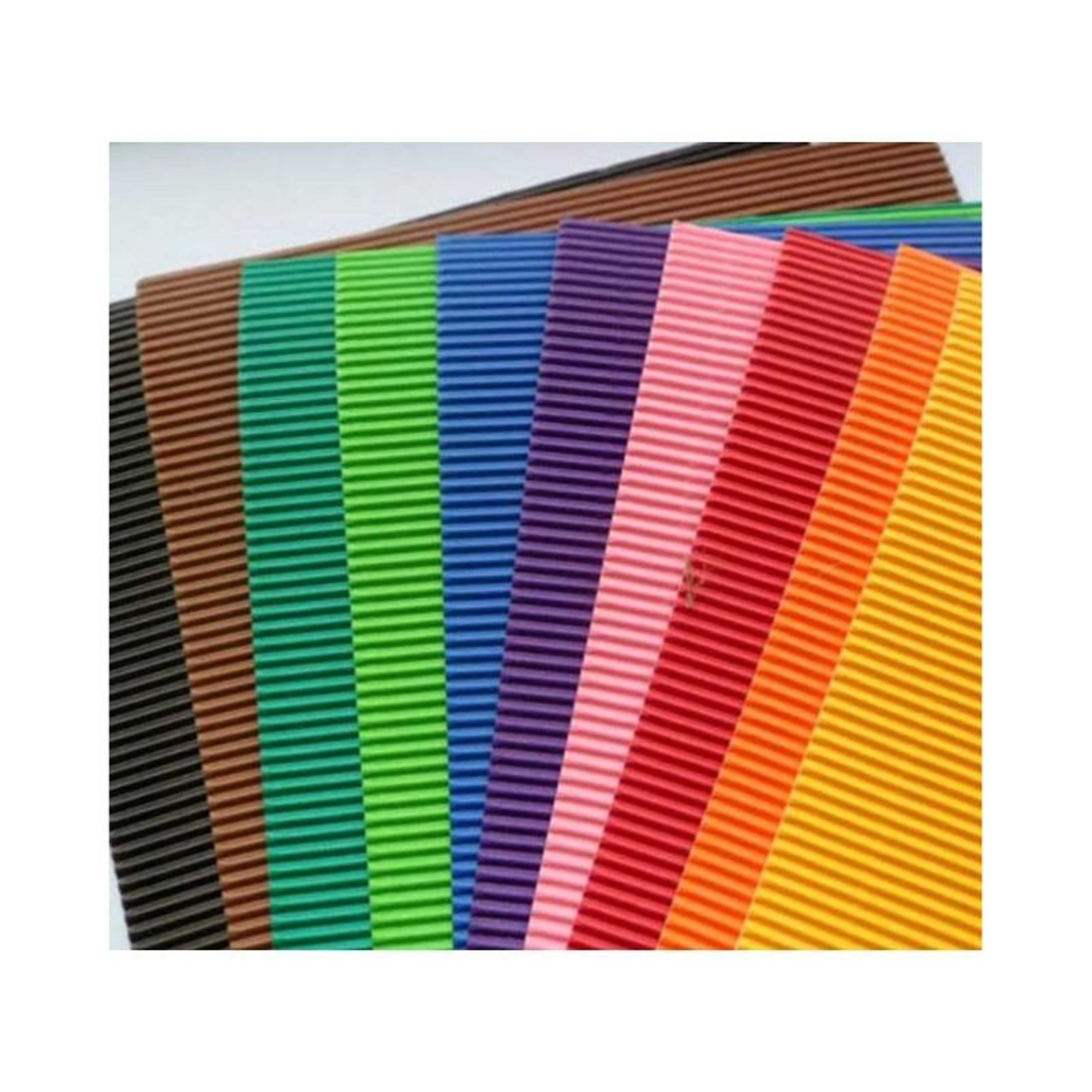 Pack Of 10 - Colorful Corrugated Sheets For Art & Craft