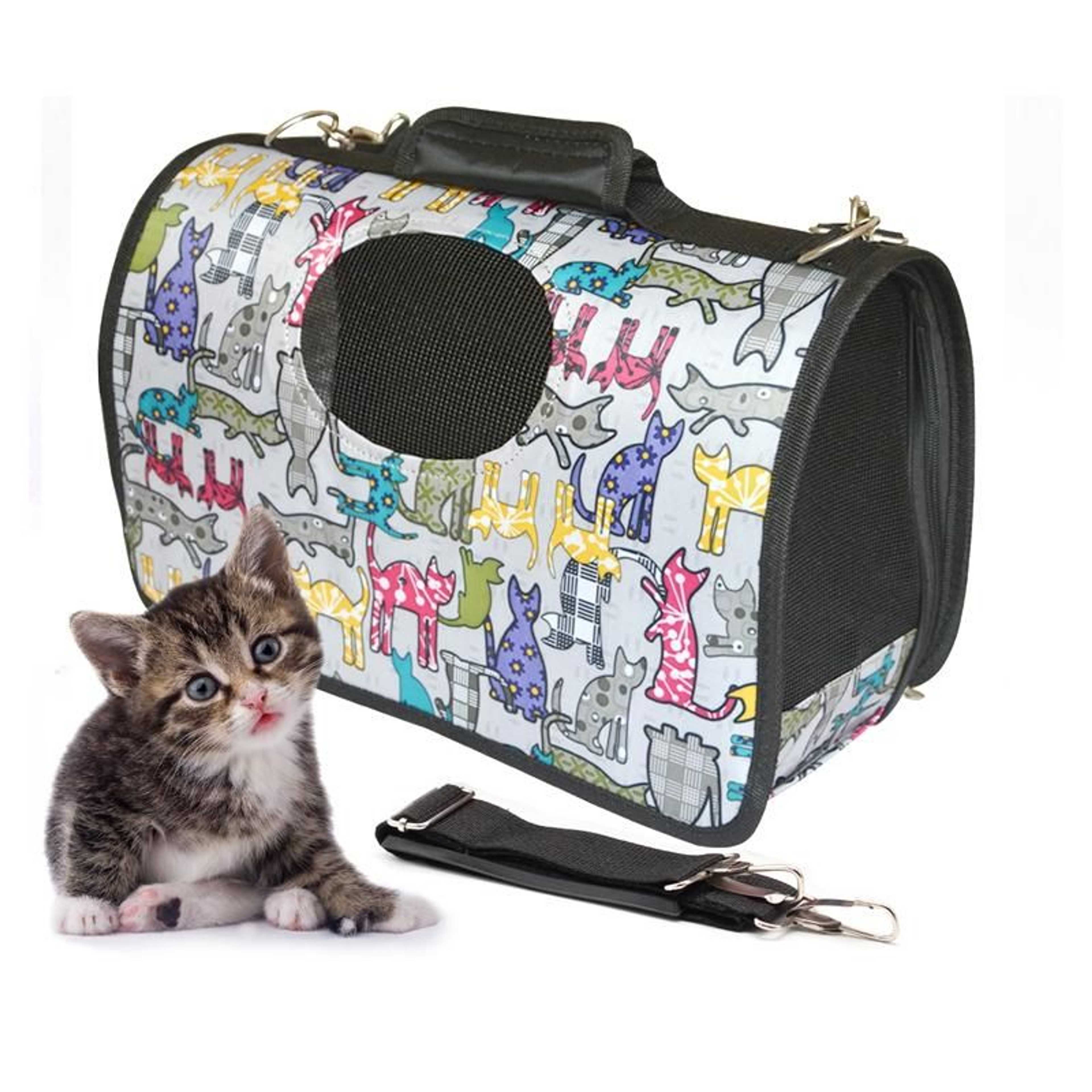Portable Travel Soft Side Pet Carrier - Multicolour