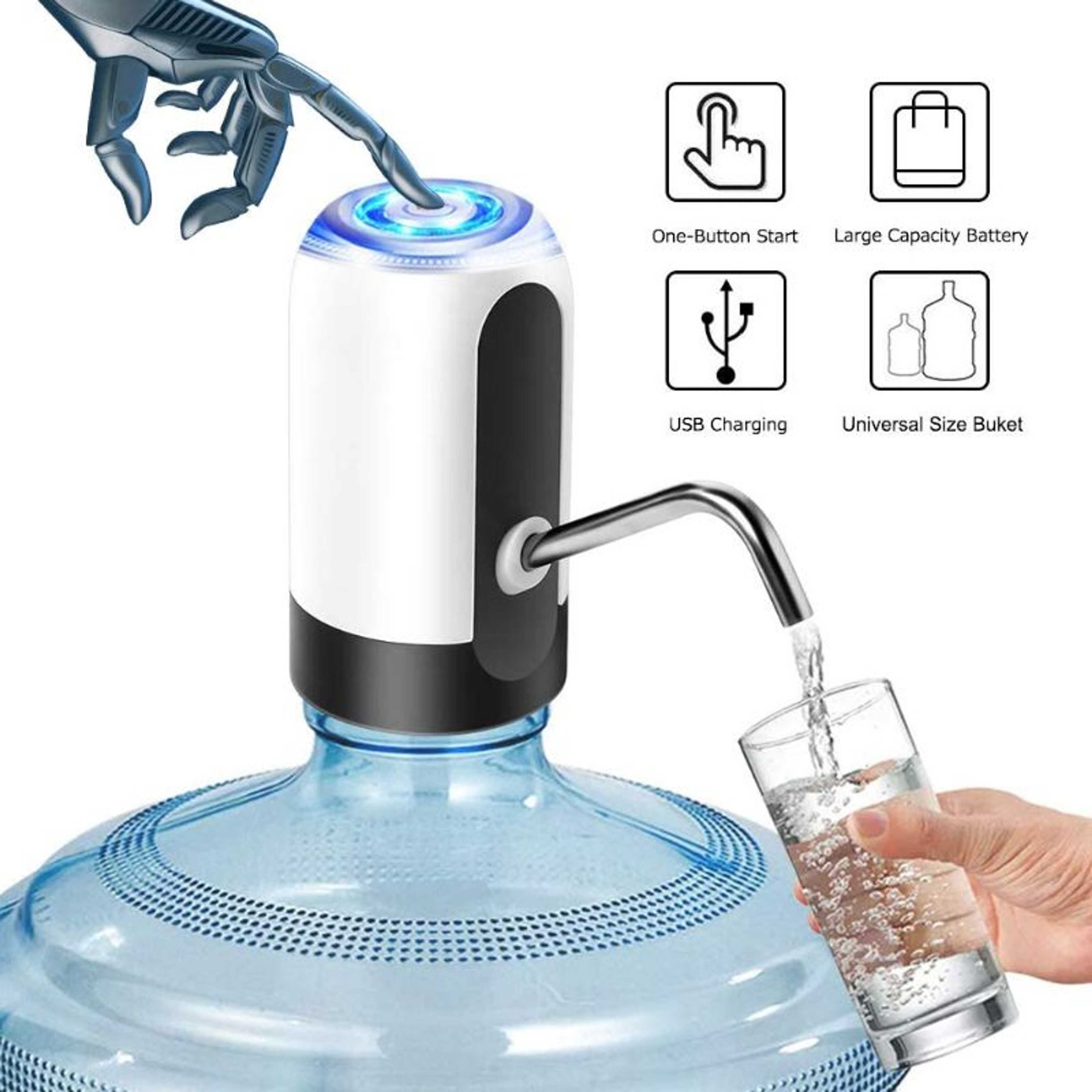 USB Charging Drinking Portable Water Bottle Pump, Automatic Water Dispenser Pump Switch for Universal Gallon Bottle
