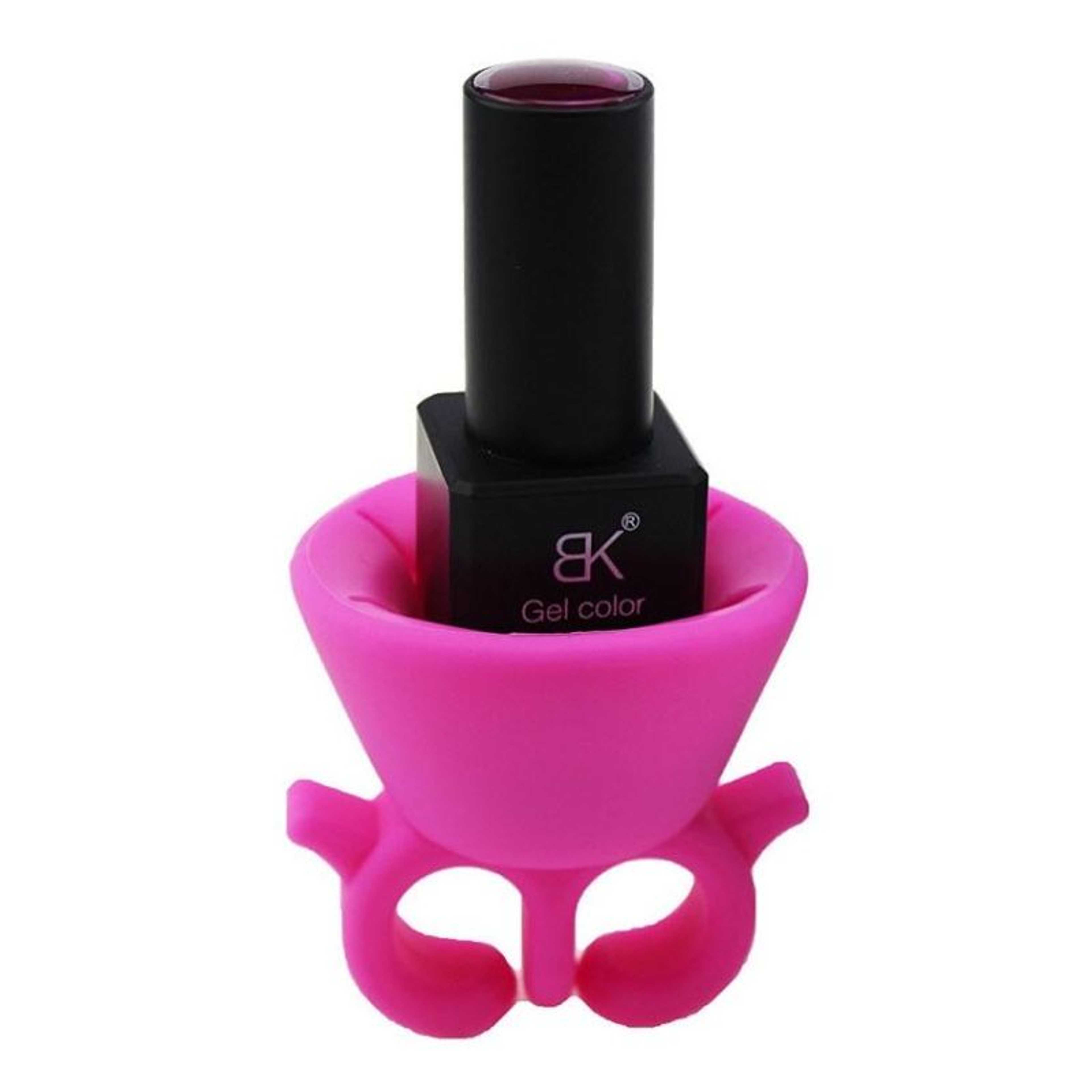 Wearable Soft Silicone Nail Polish Holder - Pink