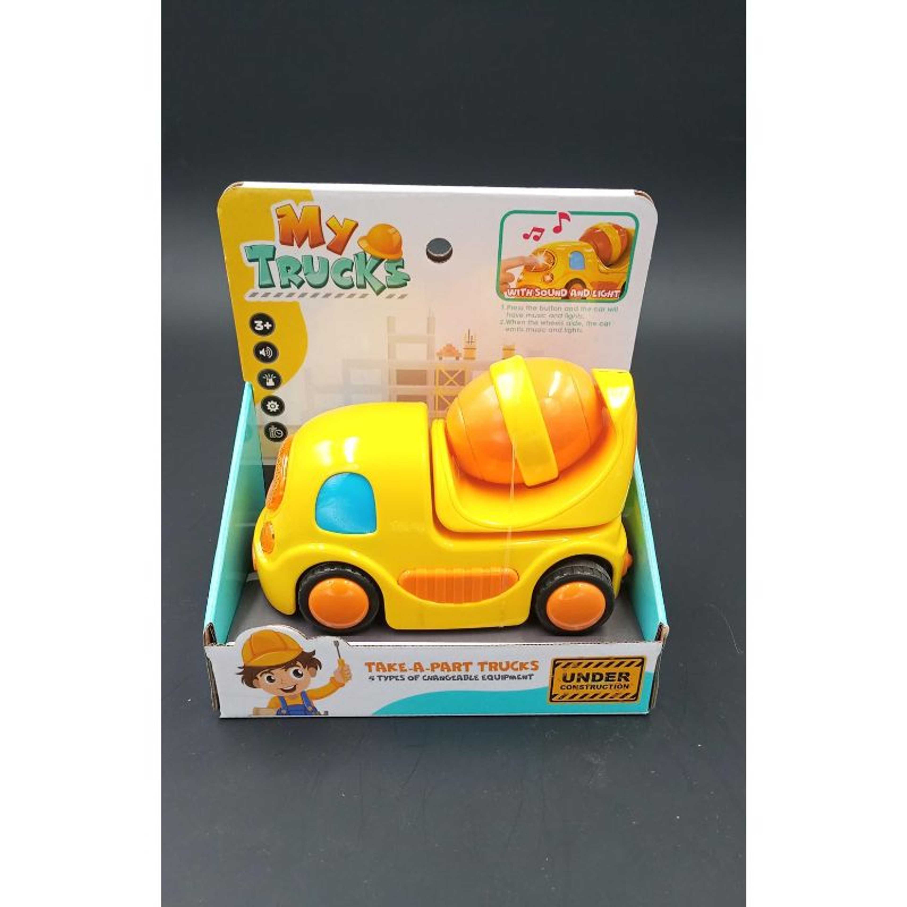 Yellow Construction Push-back Vehicle - 1 piece