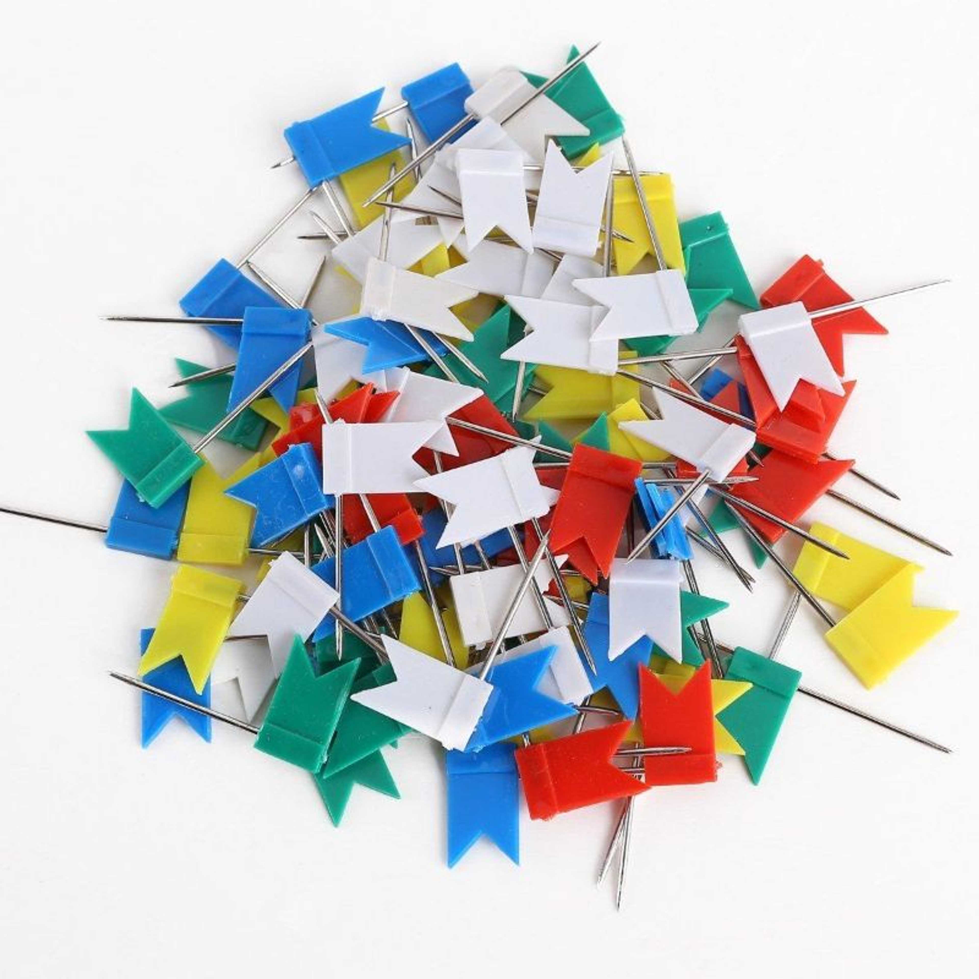 Pack of 30 - Flags Shaped Push Pins