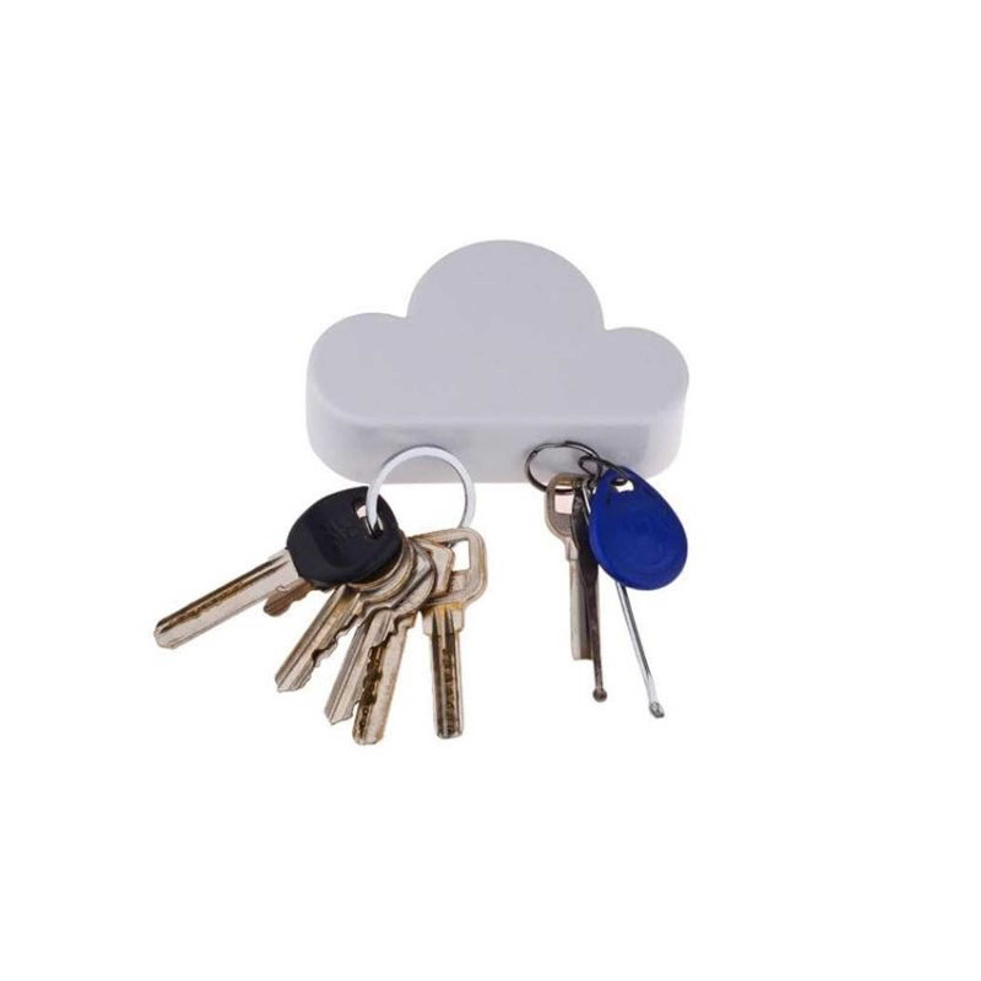 Novelty Cloud Shape Magnetic Key Holder - White