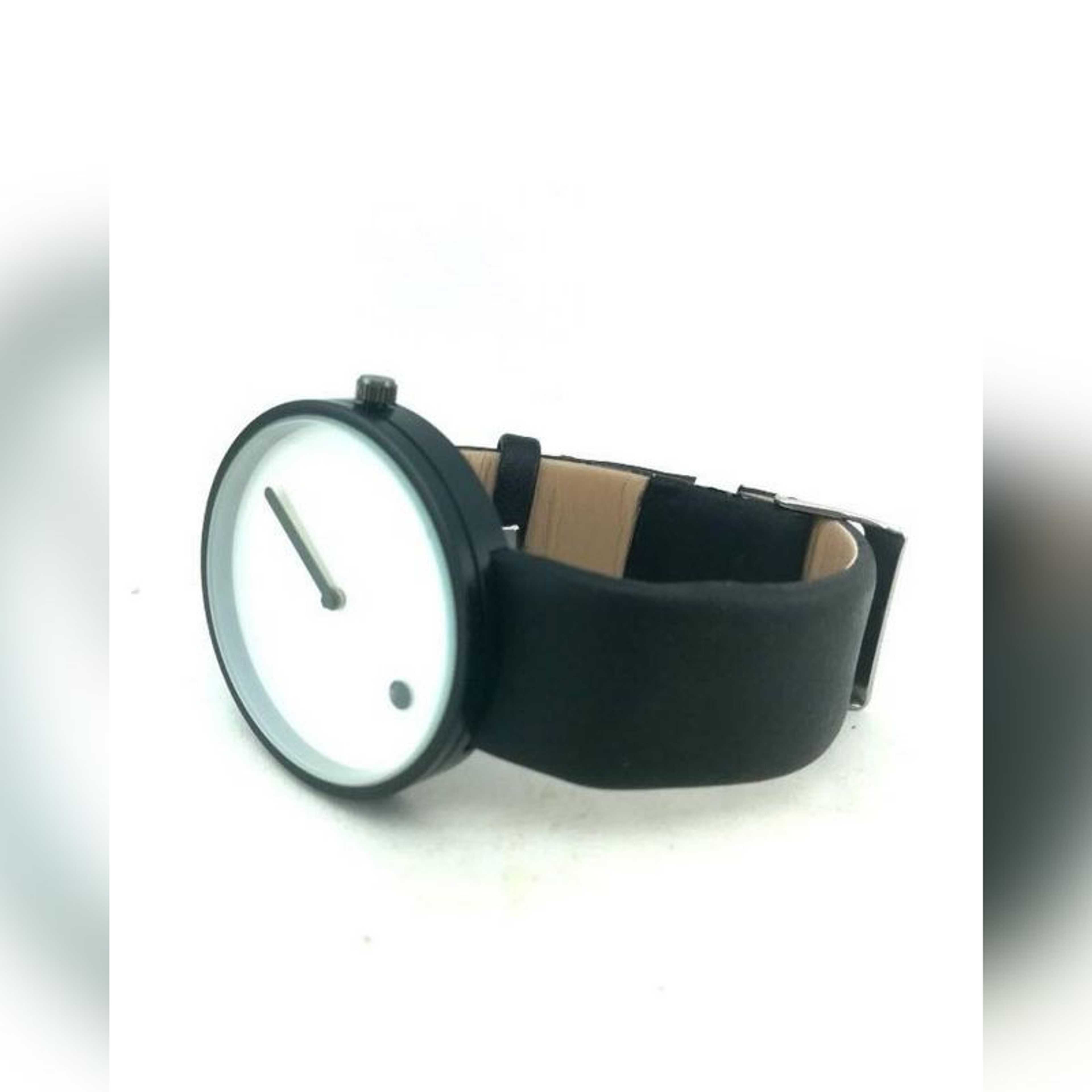 White & Black Leather Analog Watch for Men