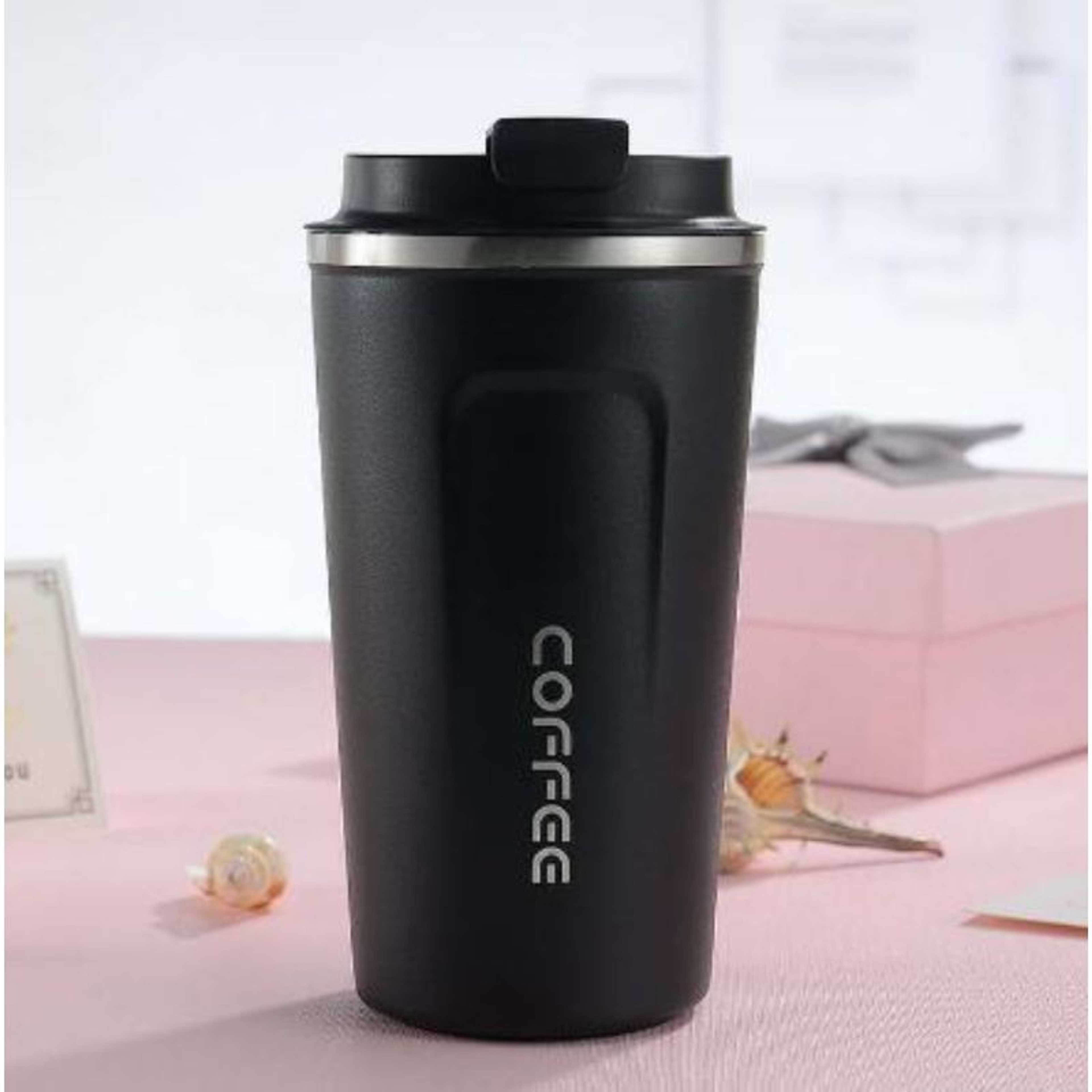 Reusable 500ml Vacuum Insulated Coffee Tumbler, Vacuum Insulated Coffee Travel Mug Spill Proof with Lid, Water Tumbler With Screw Lid, Portable Coffee Cup, Coffee Mug, Portable Coffee Tumbler, Stainless Steel Vacuum Insulated Coffee Thermos Cup