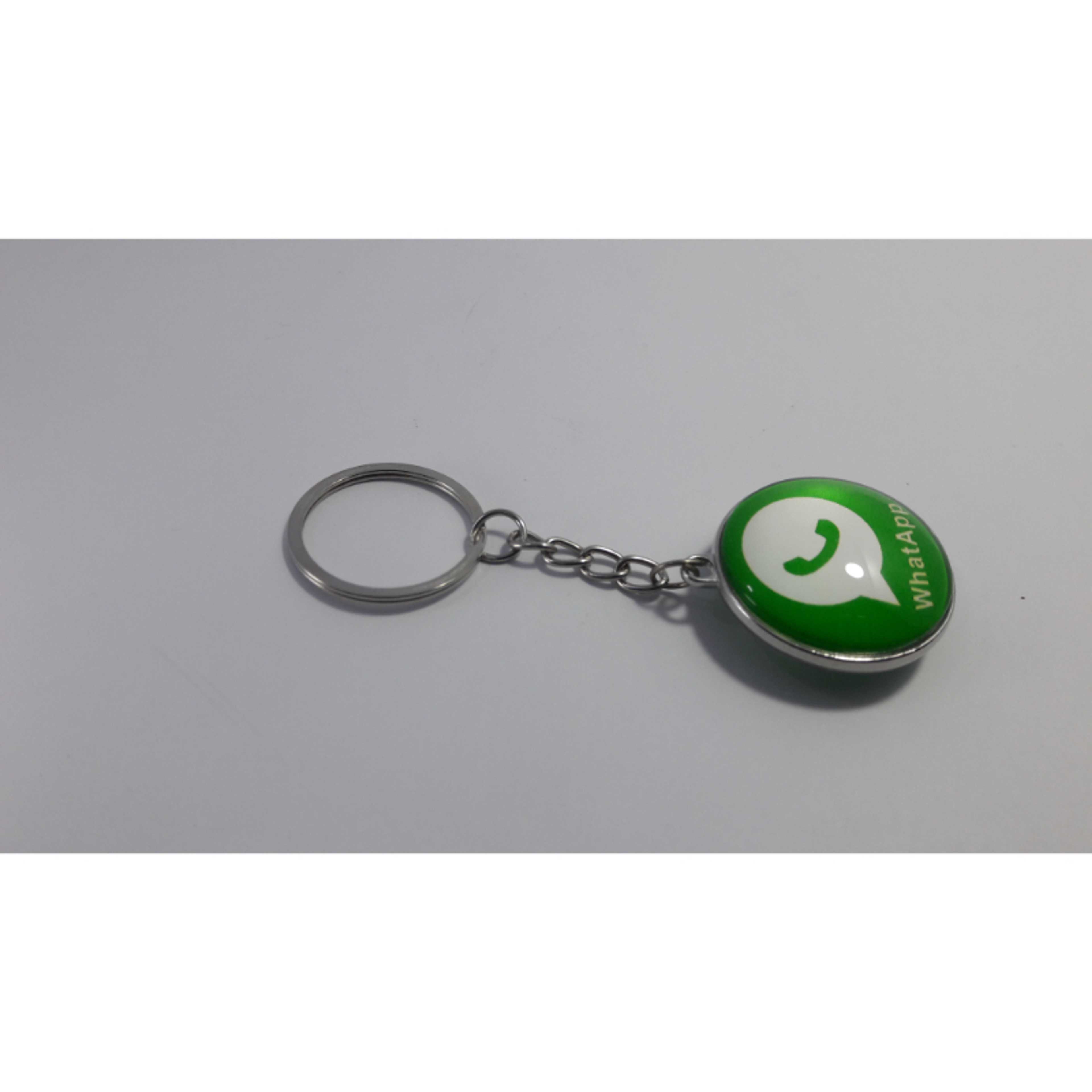 Whatapp logo key chain , steel & Glass