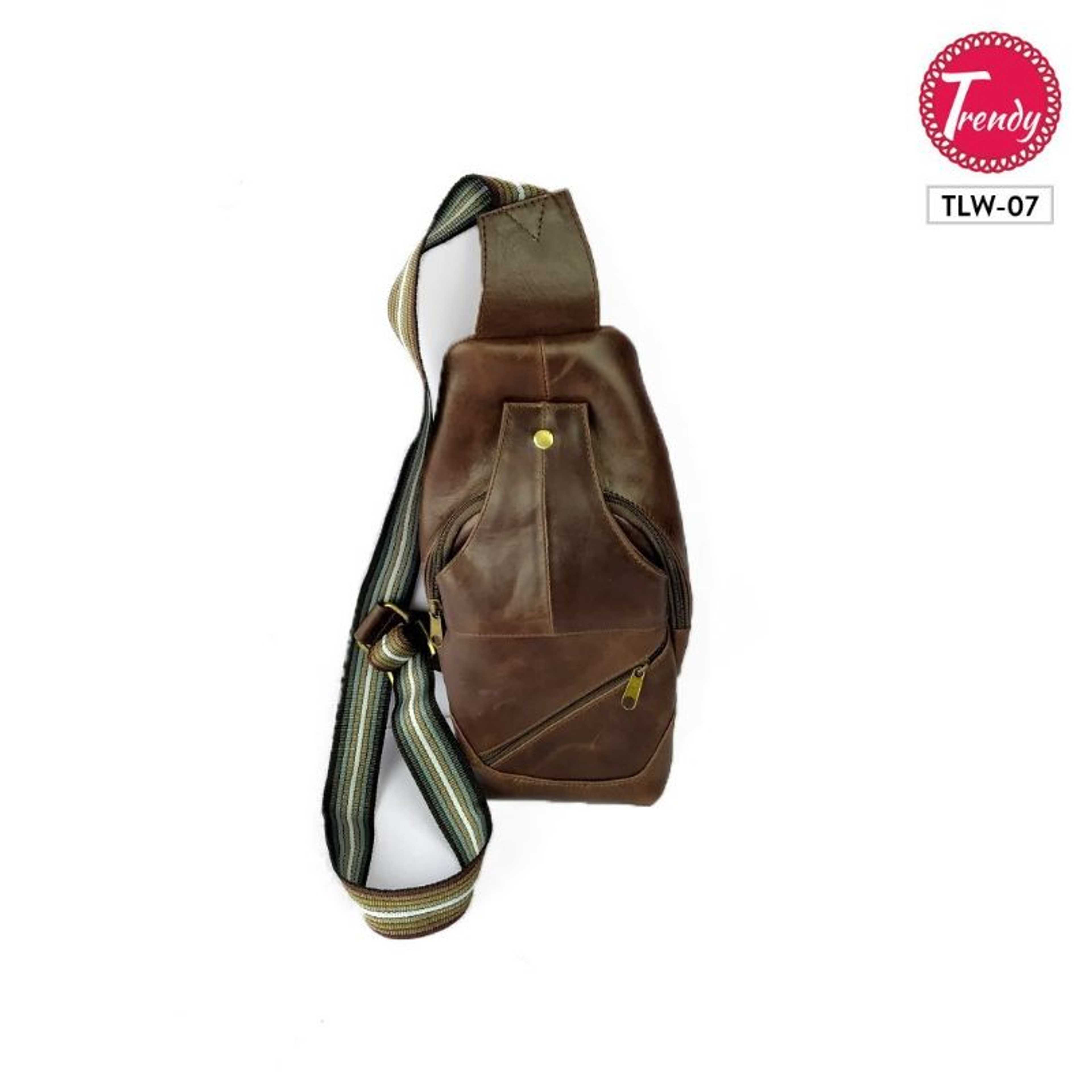 Original Leather Chest Bag Crossbody Shoulder Bag-Brown