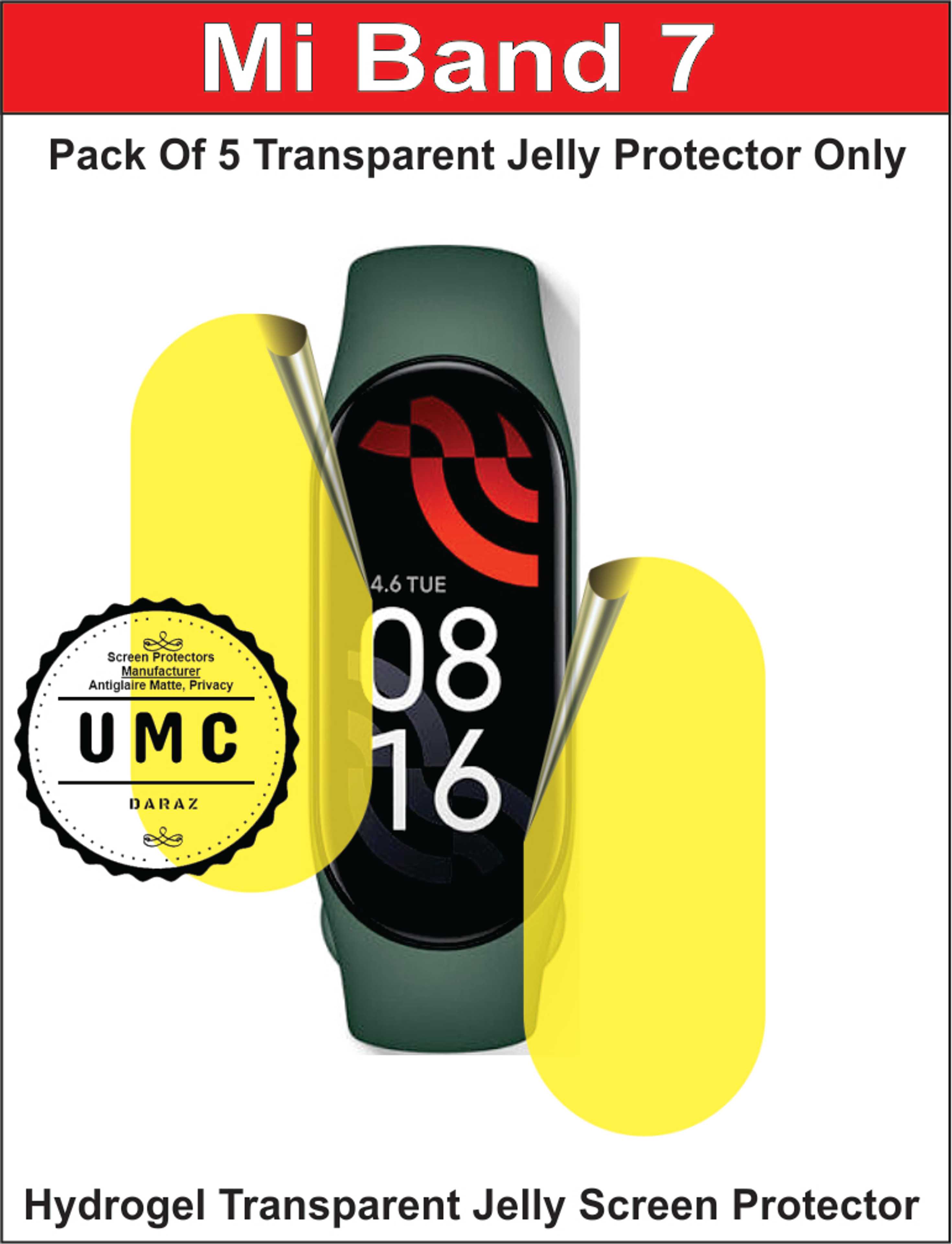 Mi Band 7 Screen Protector Jelly Pack Of 5 - Product Main Image