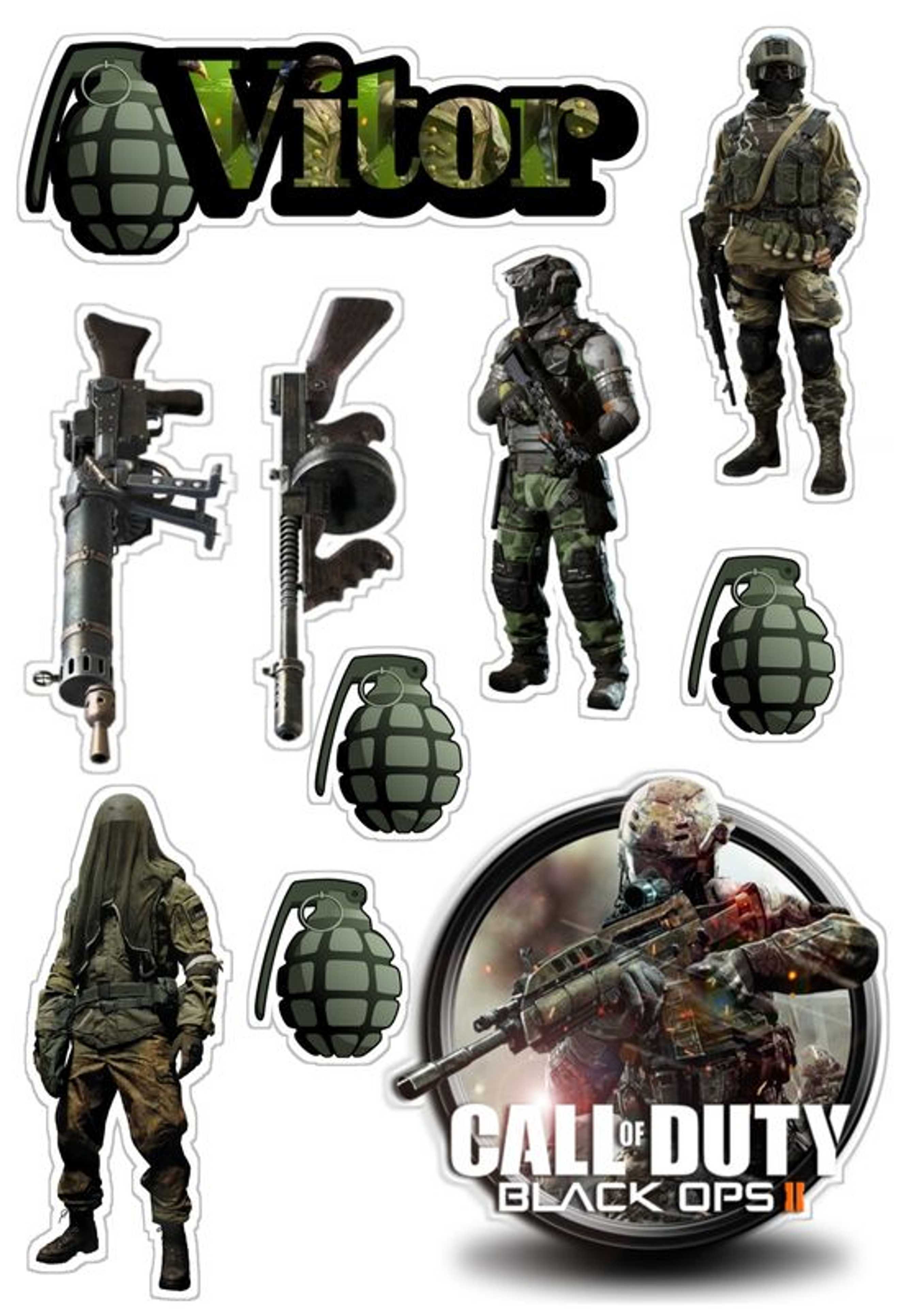10 Pcs/Pack Mixed Call Of Duty Waterproof decal Stickers for Laptop Mobile Car Bike Fridge Skateboard TV PC Guitar Helmet Mac - Product Main Image
