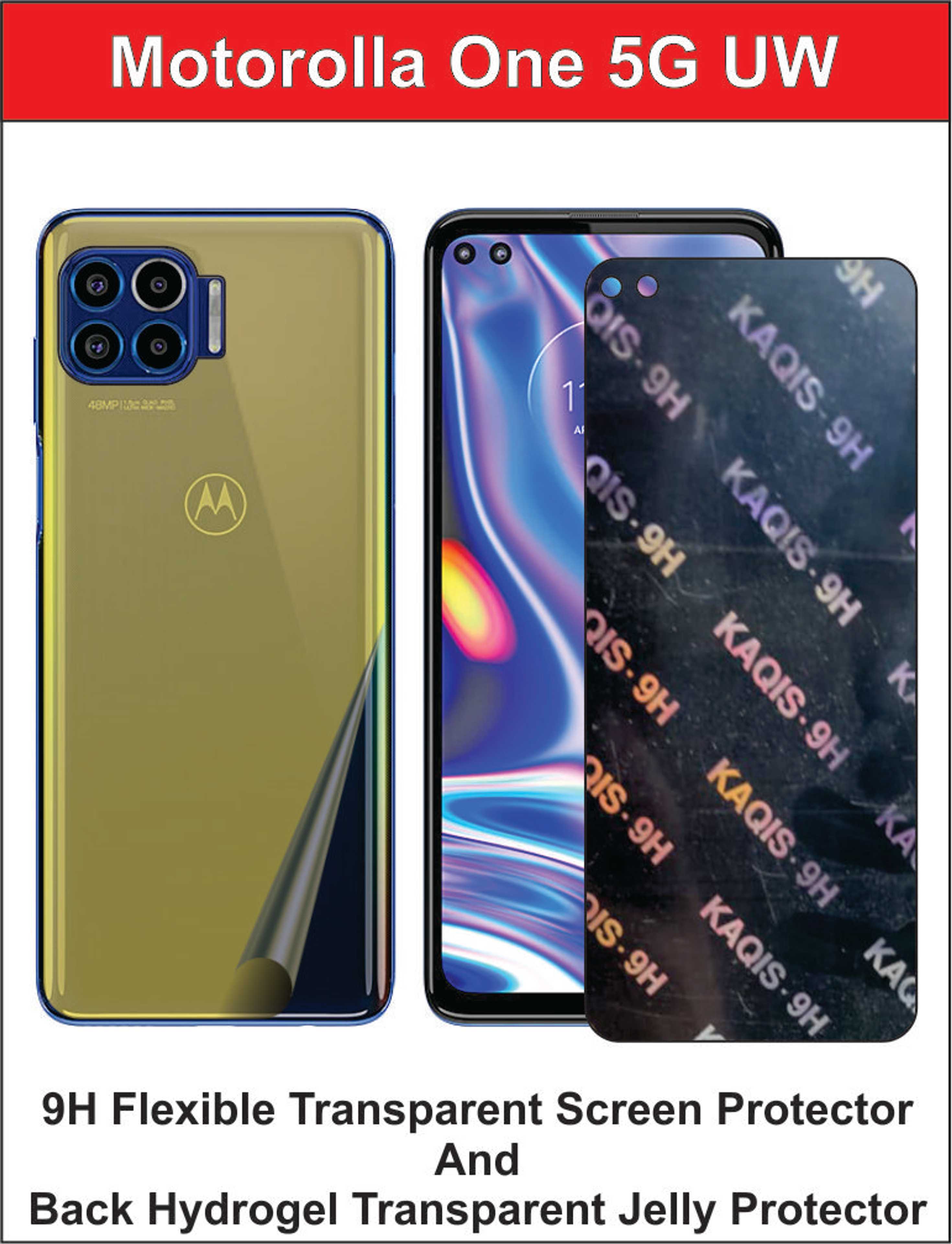 Moto One 5G UW Screen Protector 9h Nano & Back Jelly Protector Clear - Product Main Image