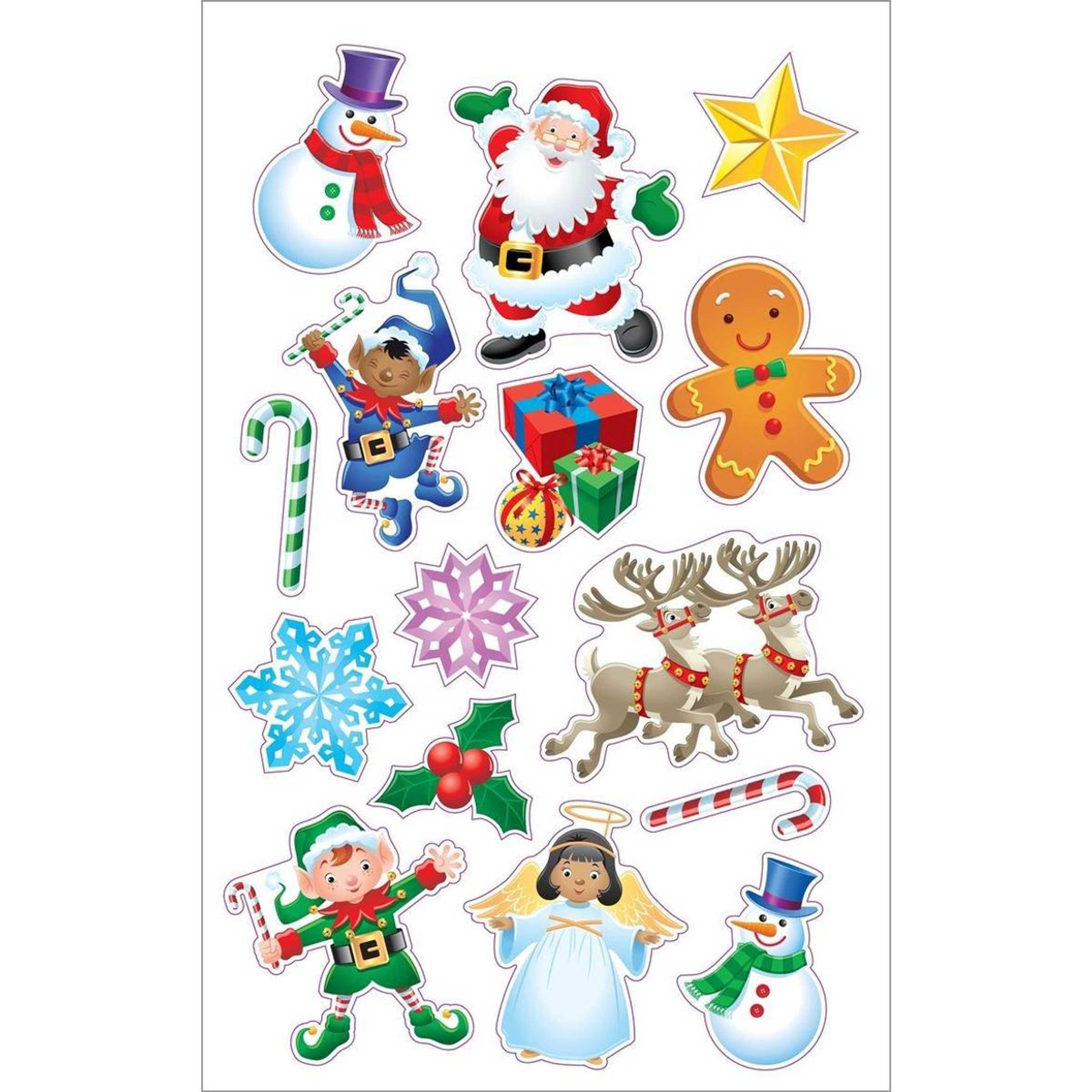10 Pcs/ Pack Of Christmas Decal Stickers For Laptop Mobiles Tablet Bike Car Fridge Etc - Product Main Image