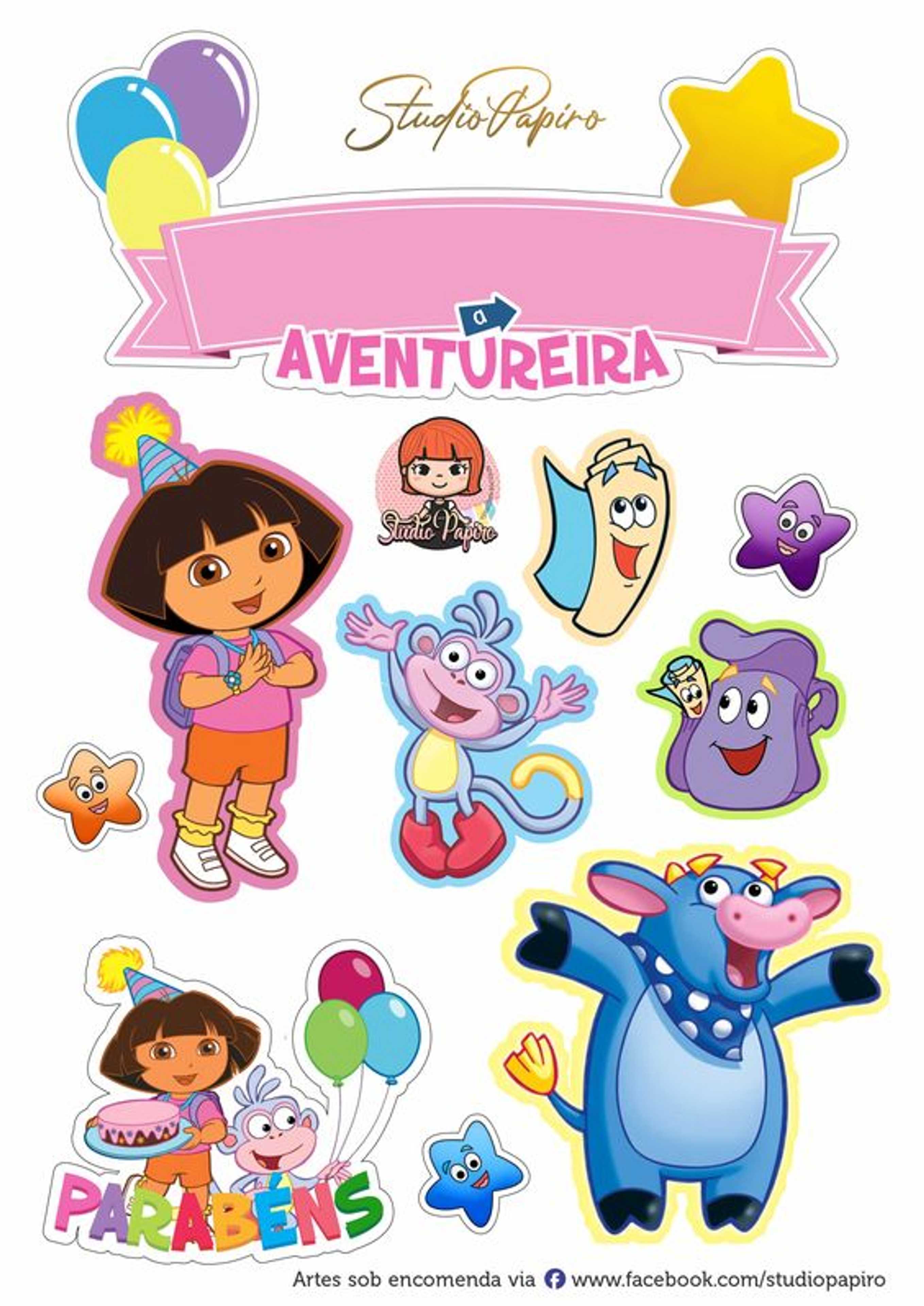 10 Pcs/Pack of Dora Decal Stickers For Mobiles Tablet Bike Car Fridge Etc - Product Main Image