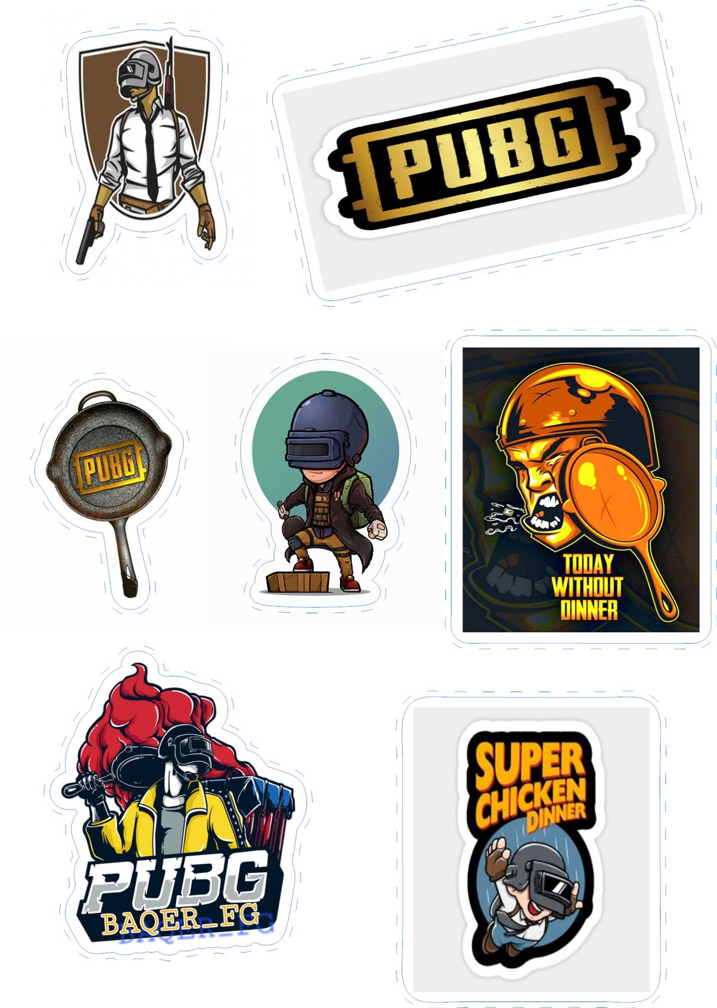 10 Pcs/Pack Mixed Pubg Waterproof decal Stickers for Laptop Mobile Car Bike Fridge Skateboard TV PC Guitar Helmet Mac - Product Main Image