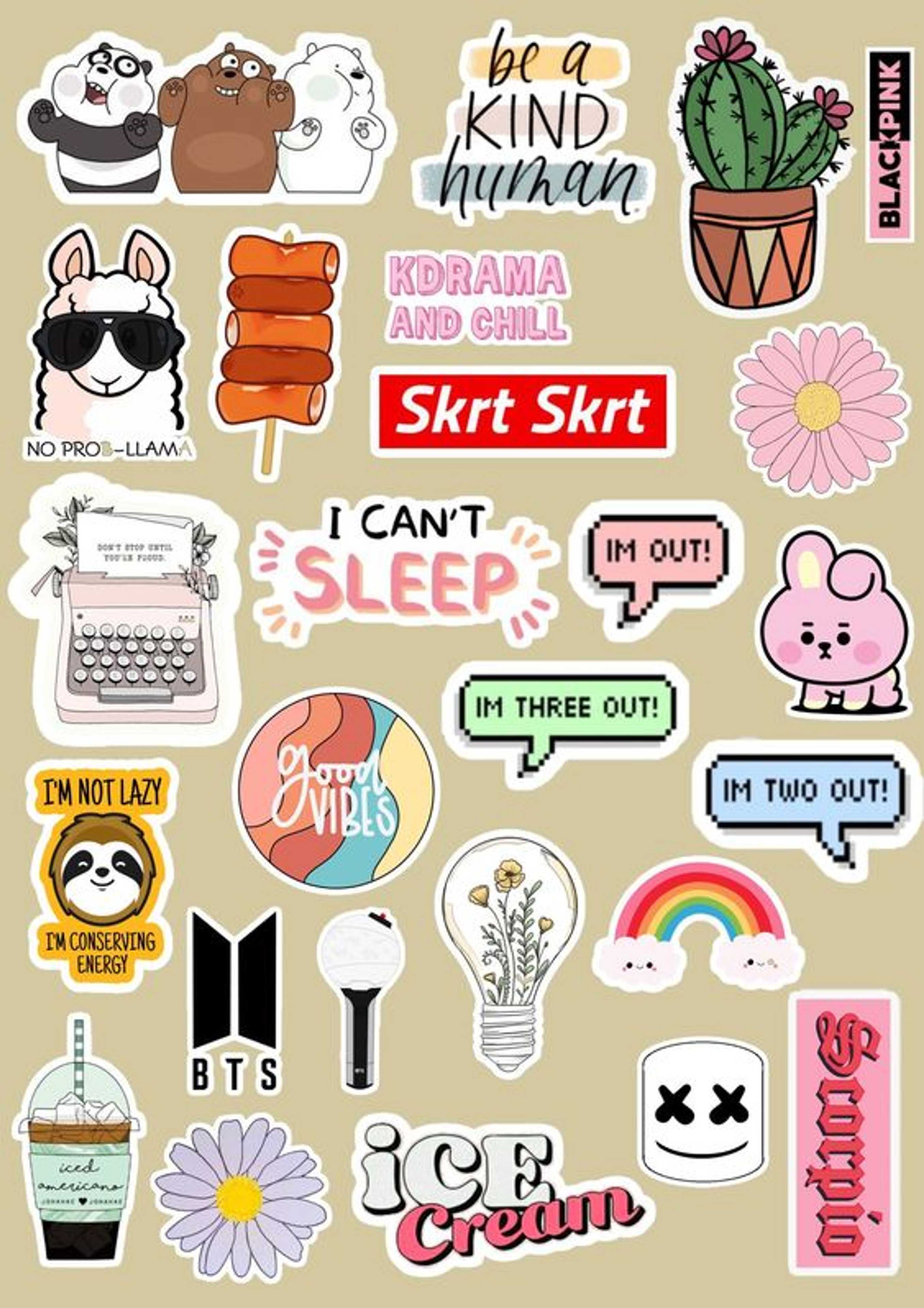10 Pcs/Pack of kPop Decal Stickers For Mobiles Tablet Bike Car Fridge Etc - Product Main Image
