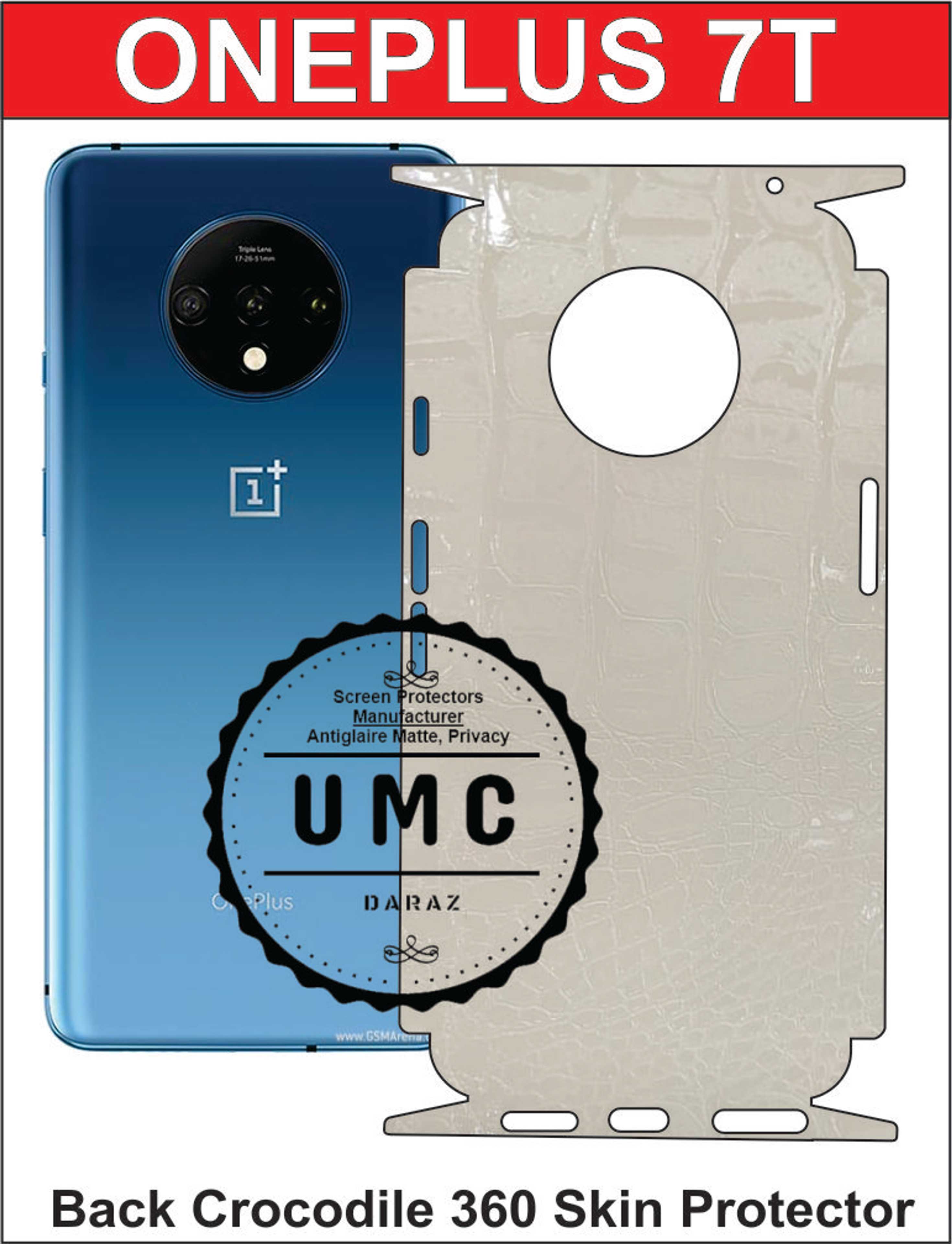 OnePlus 7T, Full 360 Crocodile Texture Skin/Wrap - Product Main Image
