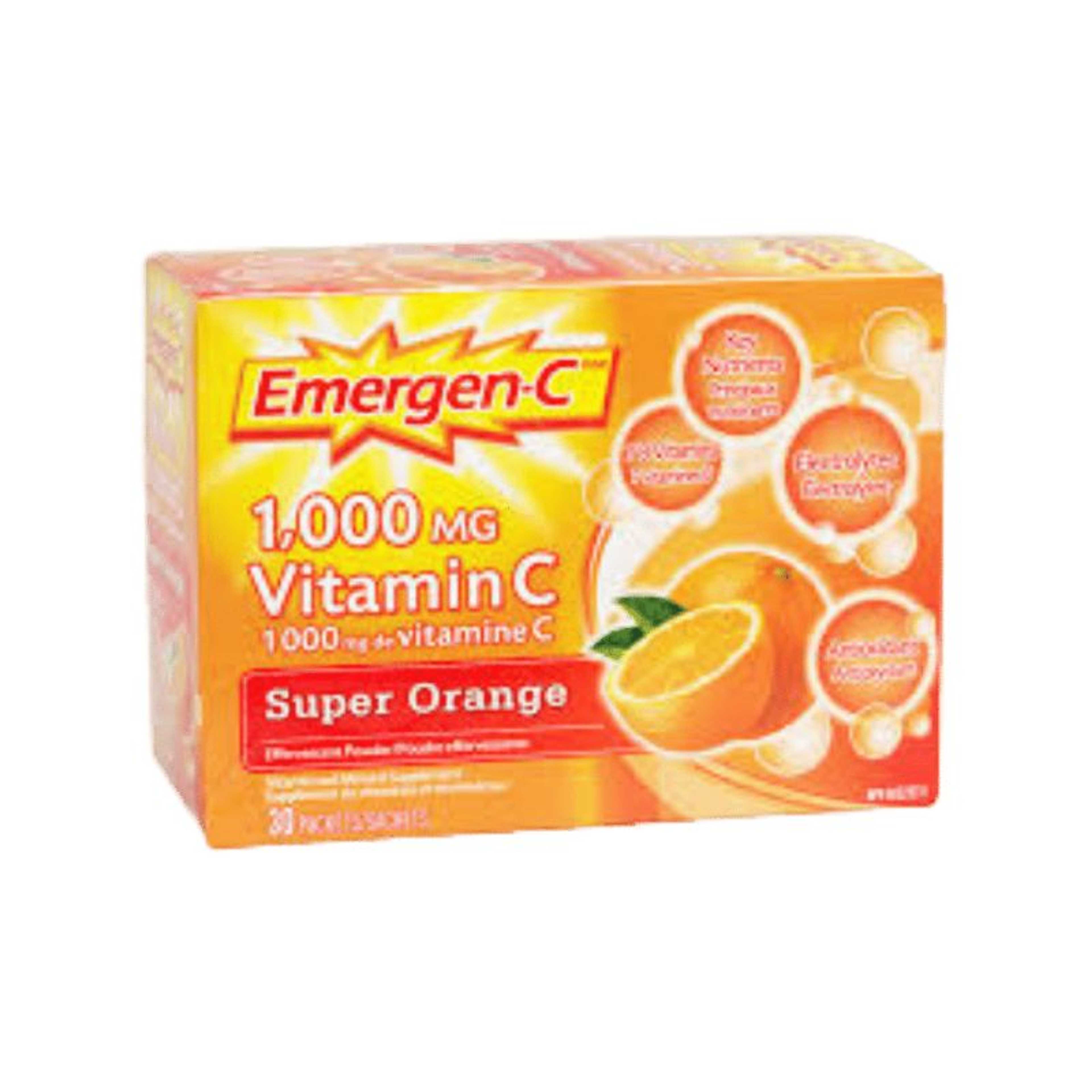 Emergen-C 1000mg Vitamin C Super Orange 30 Tablets expiry 4/22