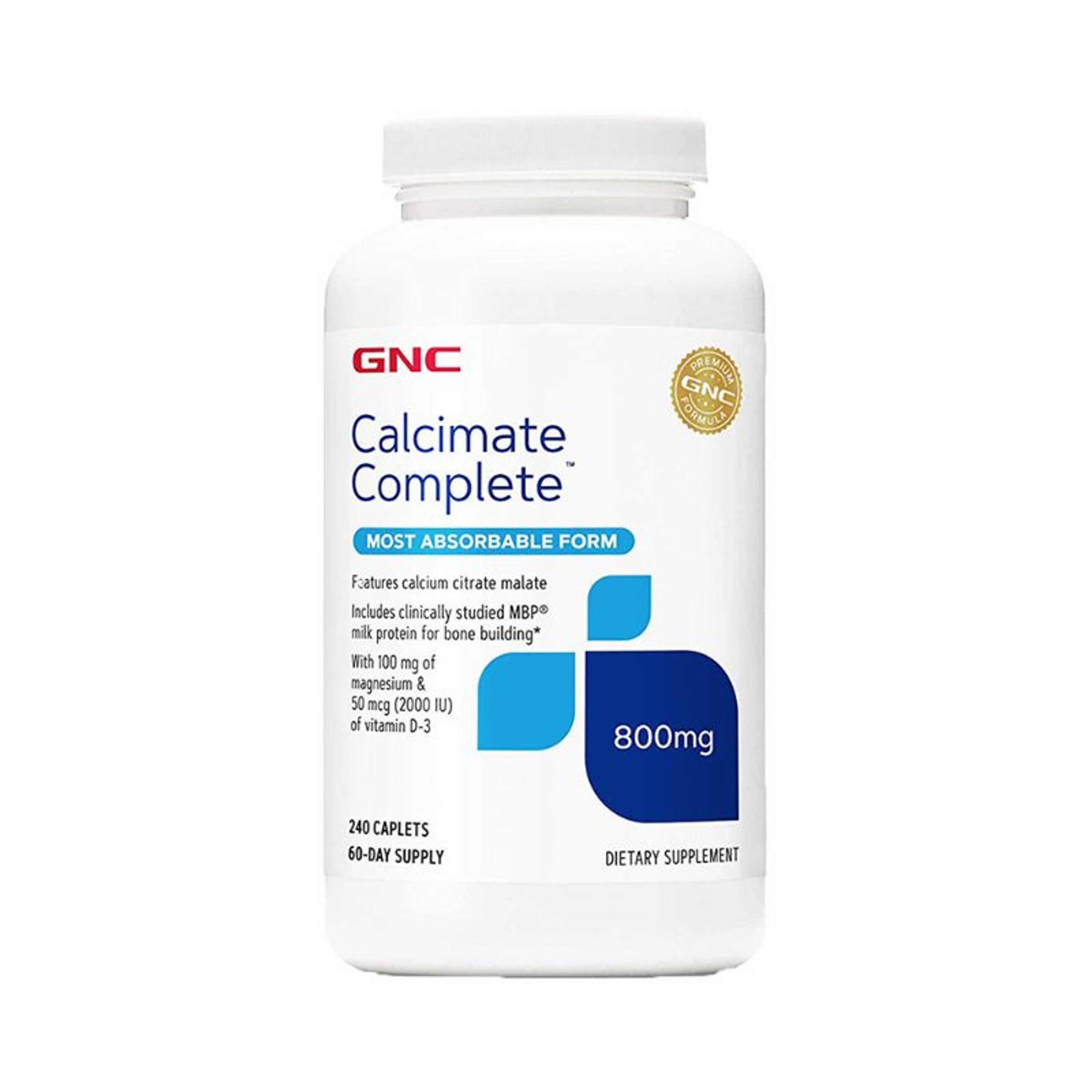 GNC Calcimate Complete Most Absorbable Form 800mg 240 Caplets