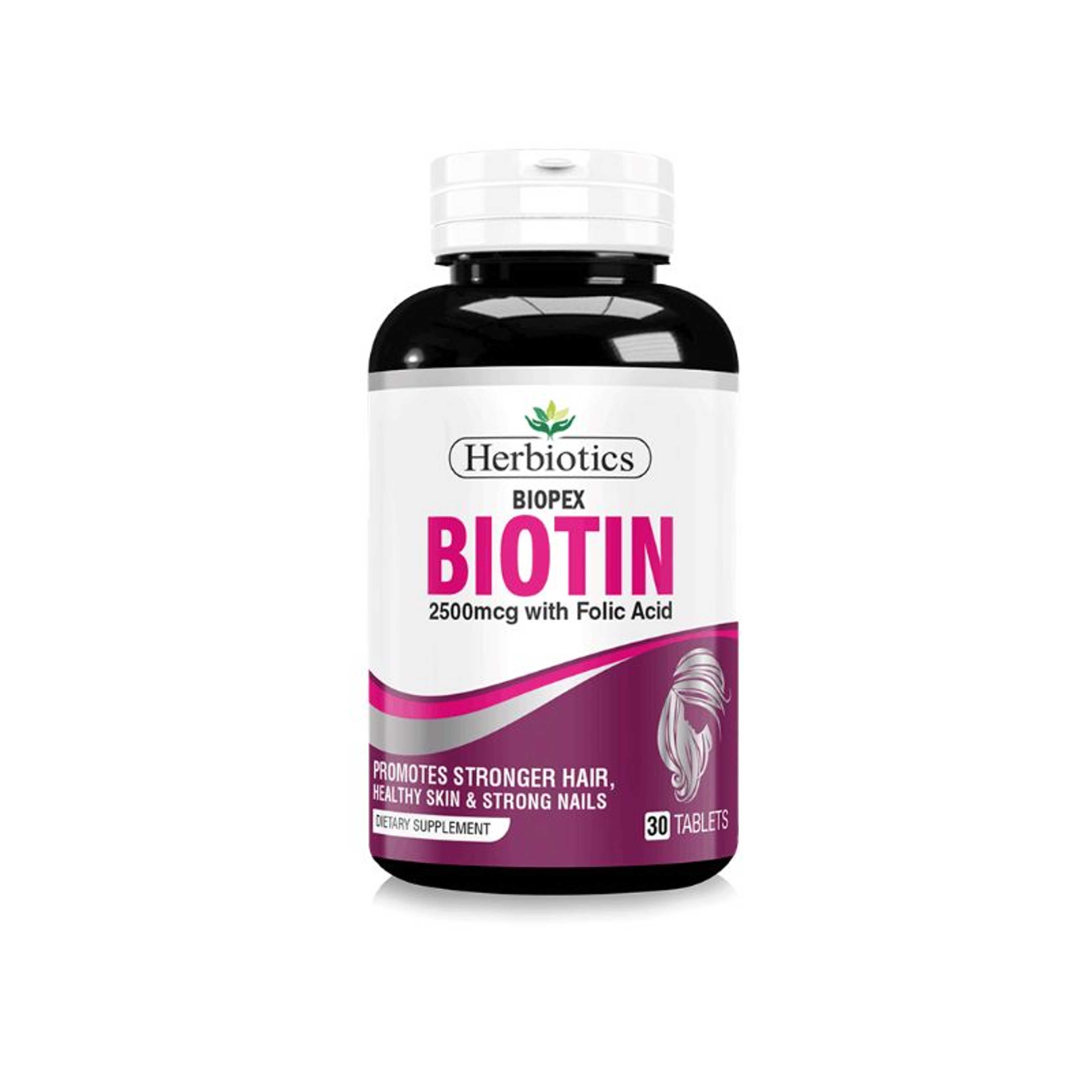 Herbiotics Biopex Biotin 2500 mcg with Folic Acid 30 Tablets