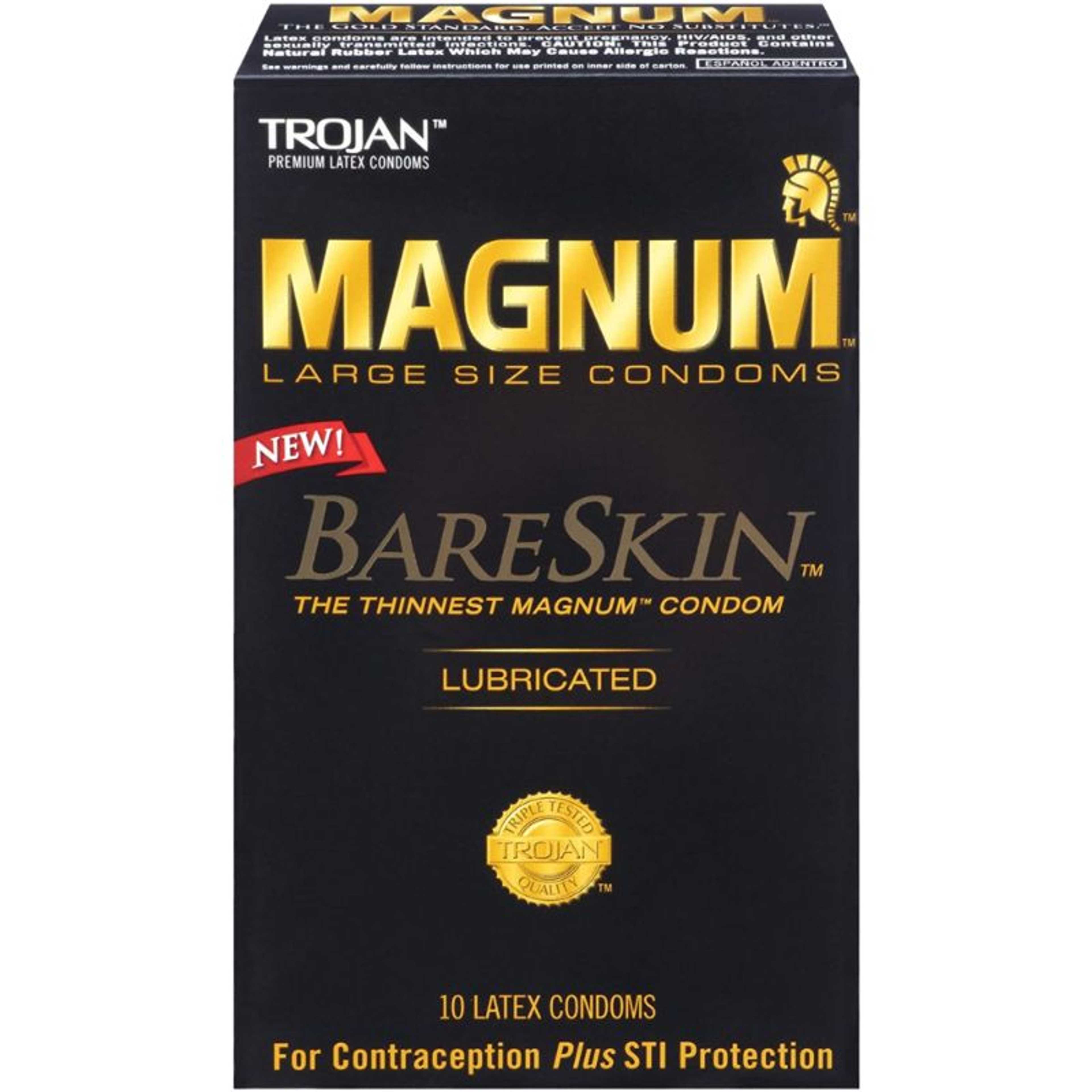 Trojan Magnum Large Size Condoms Bare Skin The Thinnest Condom 10 Lubricated Condoms