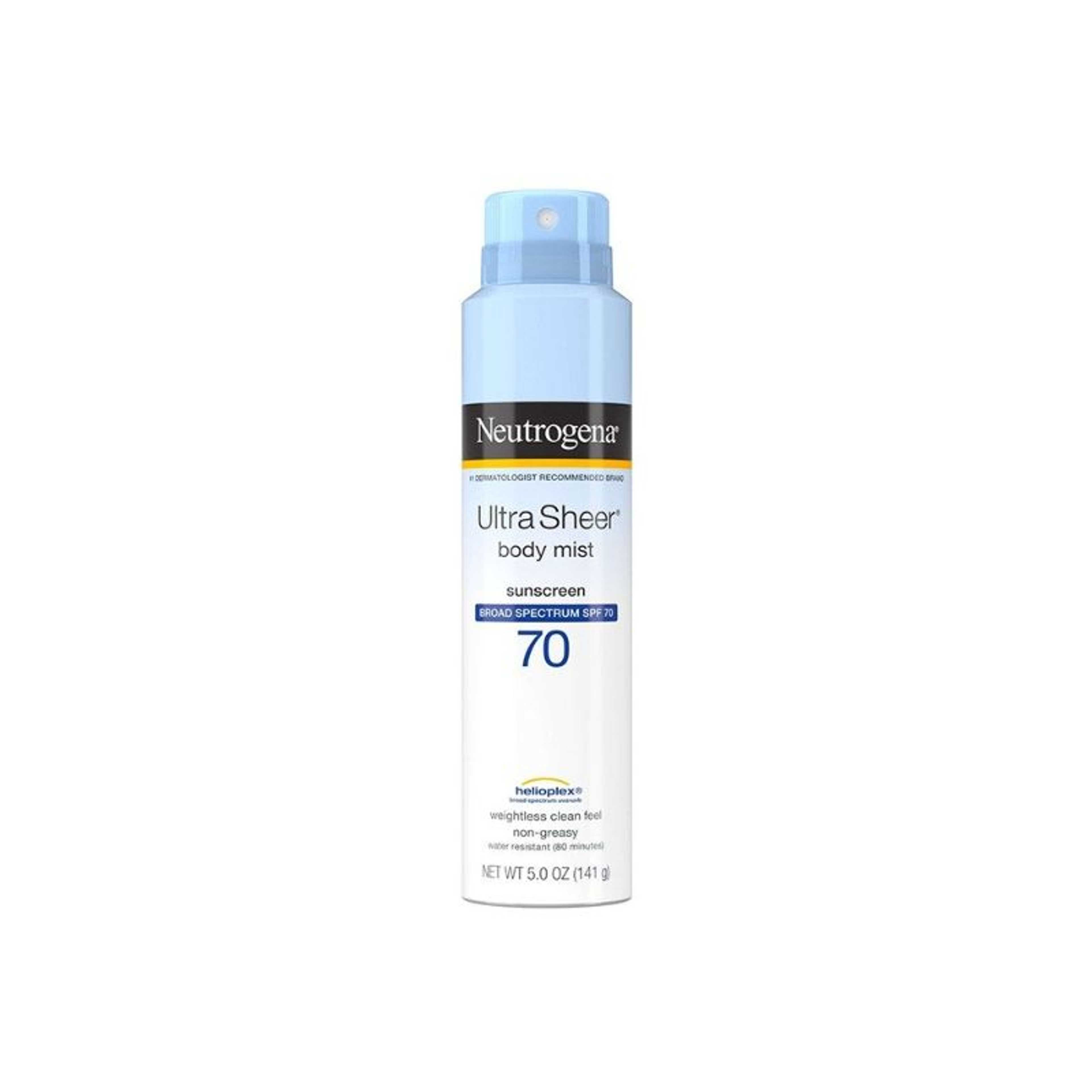 Neutrogena Body Mist Sunscreen (Ultra Sheer) with SPF 70, 5 oz. (141 g)