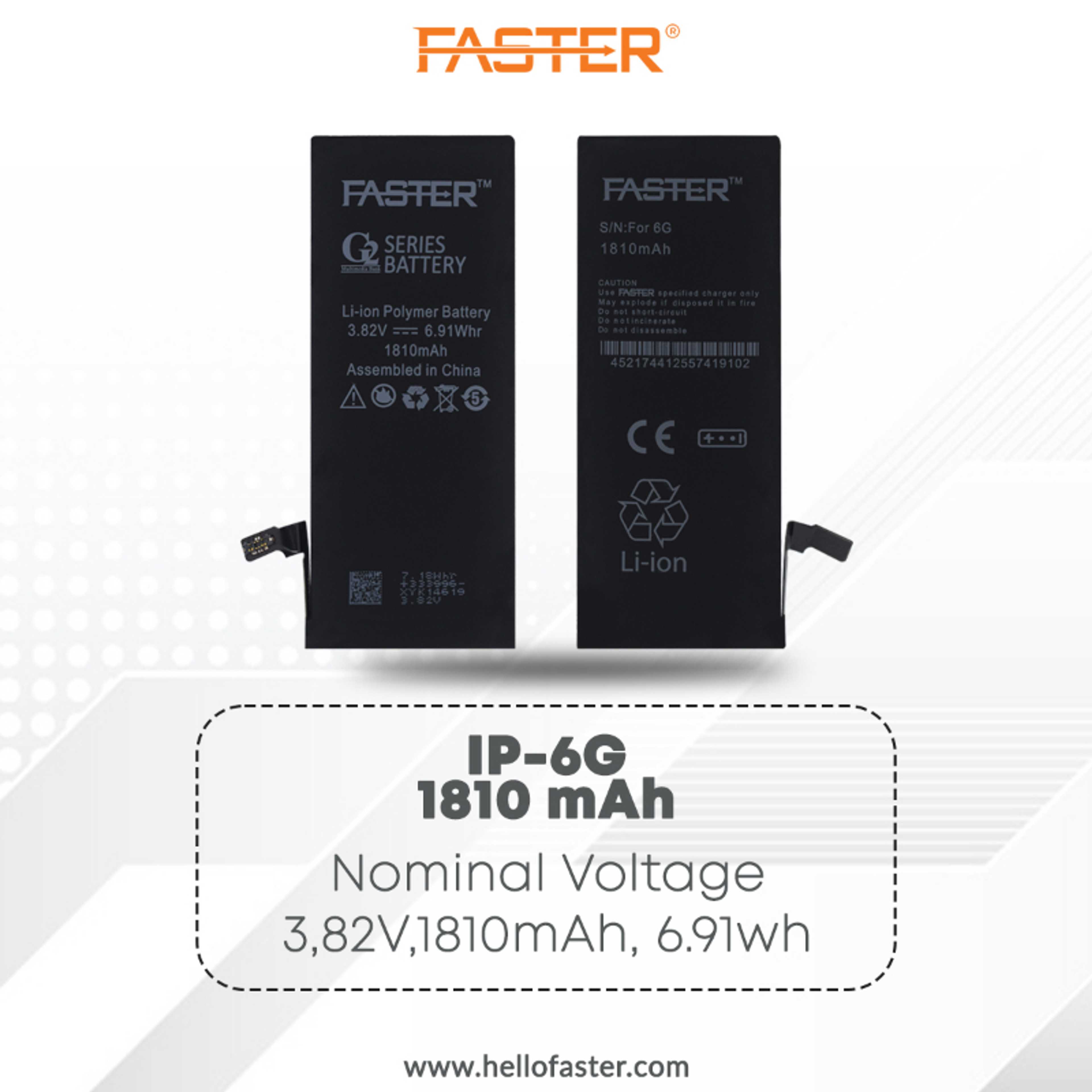 Faster Iphone 6 Battery 1810 mAh Capacity - Original Battery Iphone 6G - Li-ion Polymer Battery