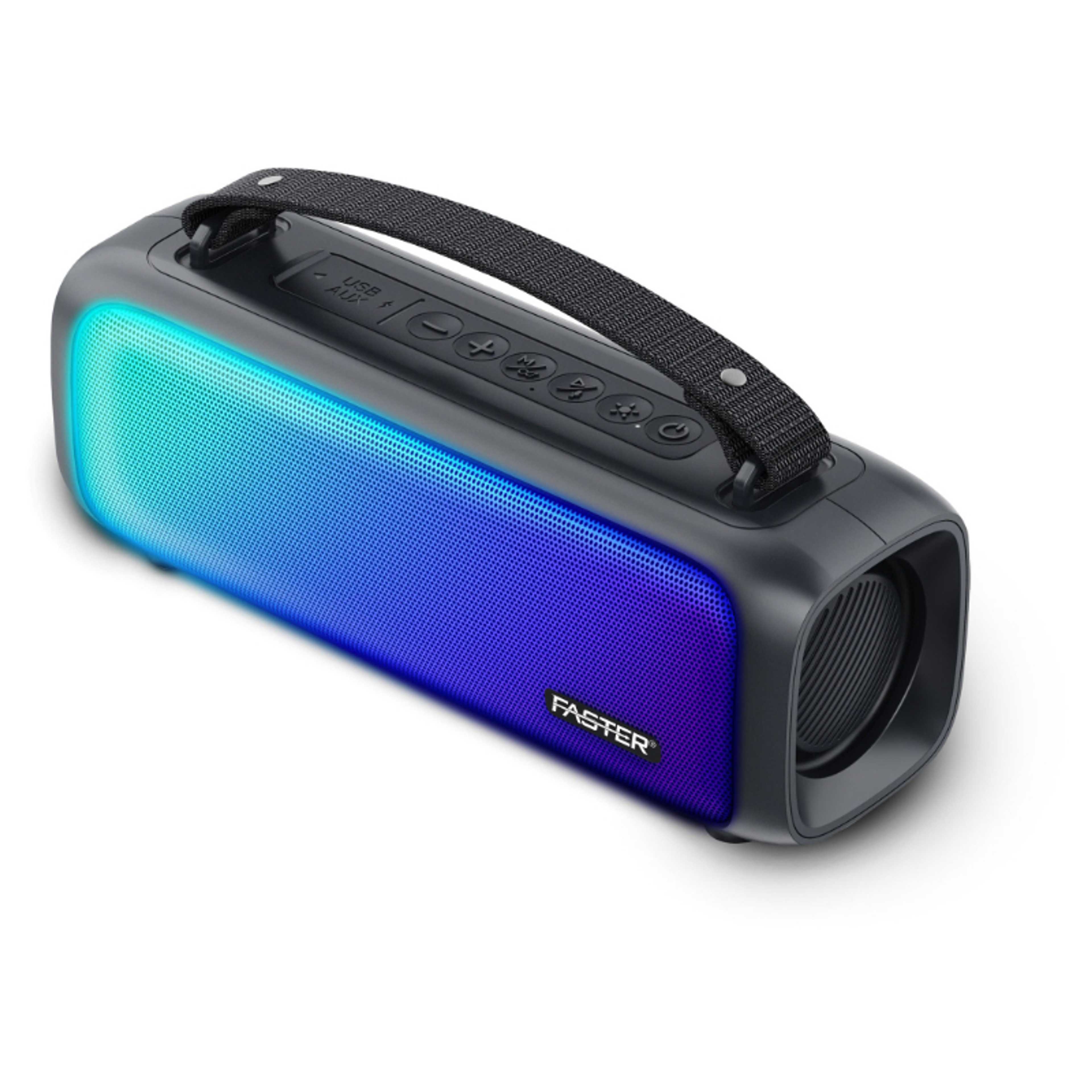 Faster Echo Go 3 Speaker - Stereo Sound HIgh Quality Speaker - Powerful Bass Sound With Subwoofer - Wireless Speaker with RGB Lights 7 hours Playtime - Bluetooth 5.1 Speaker for Outdoors, Camping, Suported FM,USB, AUX,& TWS