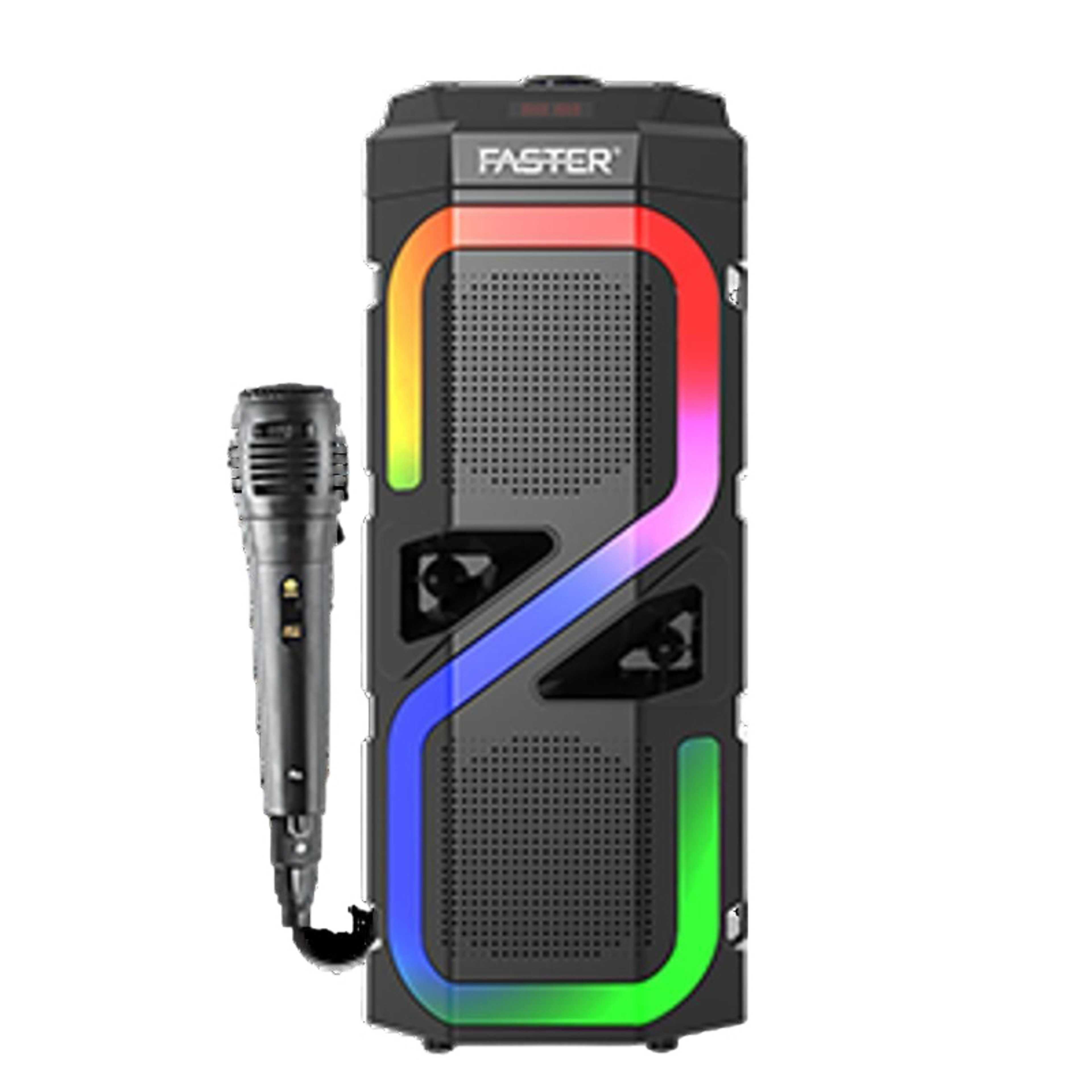 FASTER Rainbow 7 Powerful Bass Wireless Speaker With Mic 20w - Bluetooth Speaker And Portable Speaker