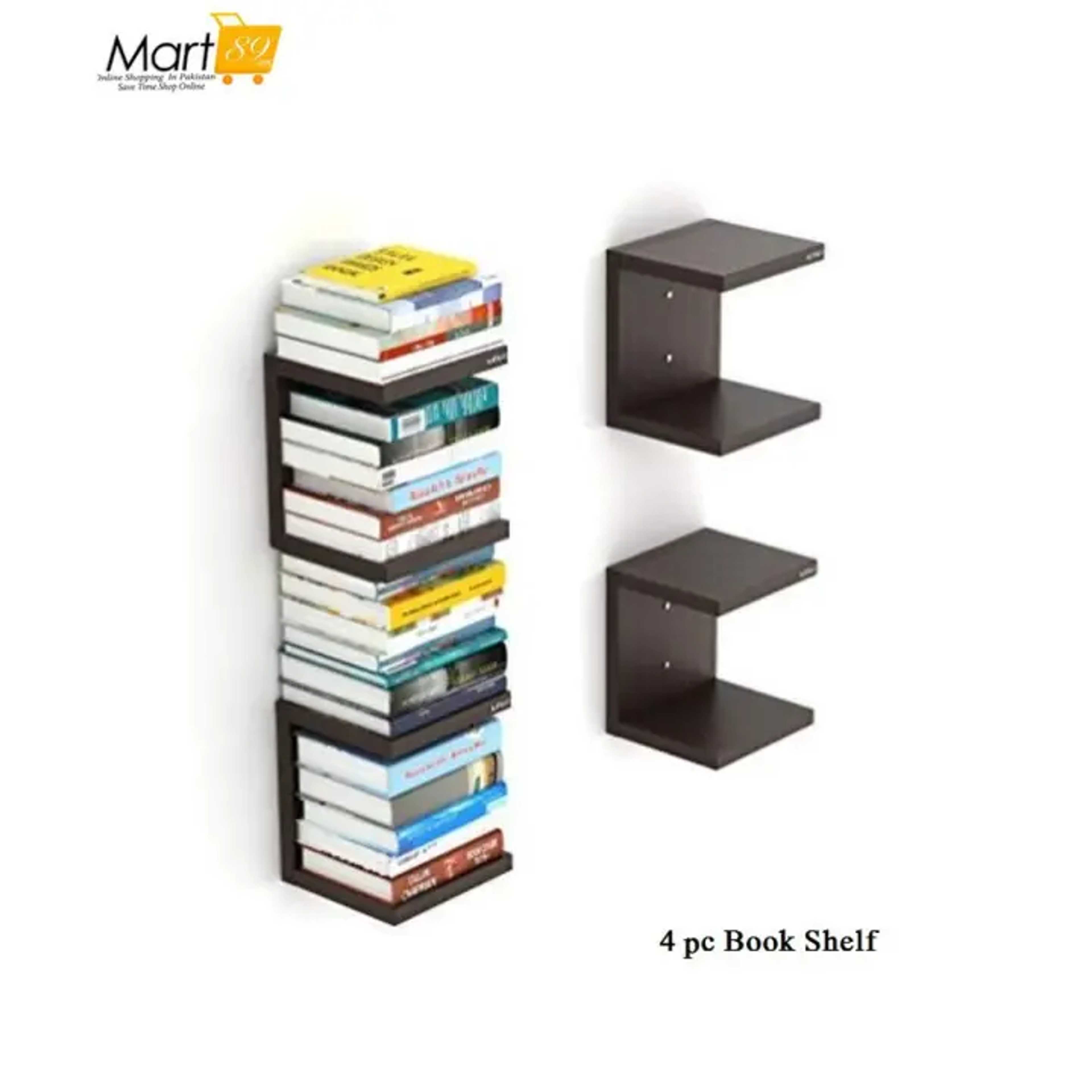 4 pc wall Mounted Stylish Book Shelfs