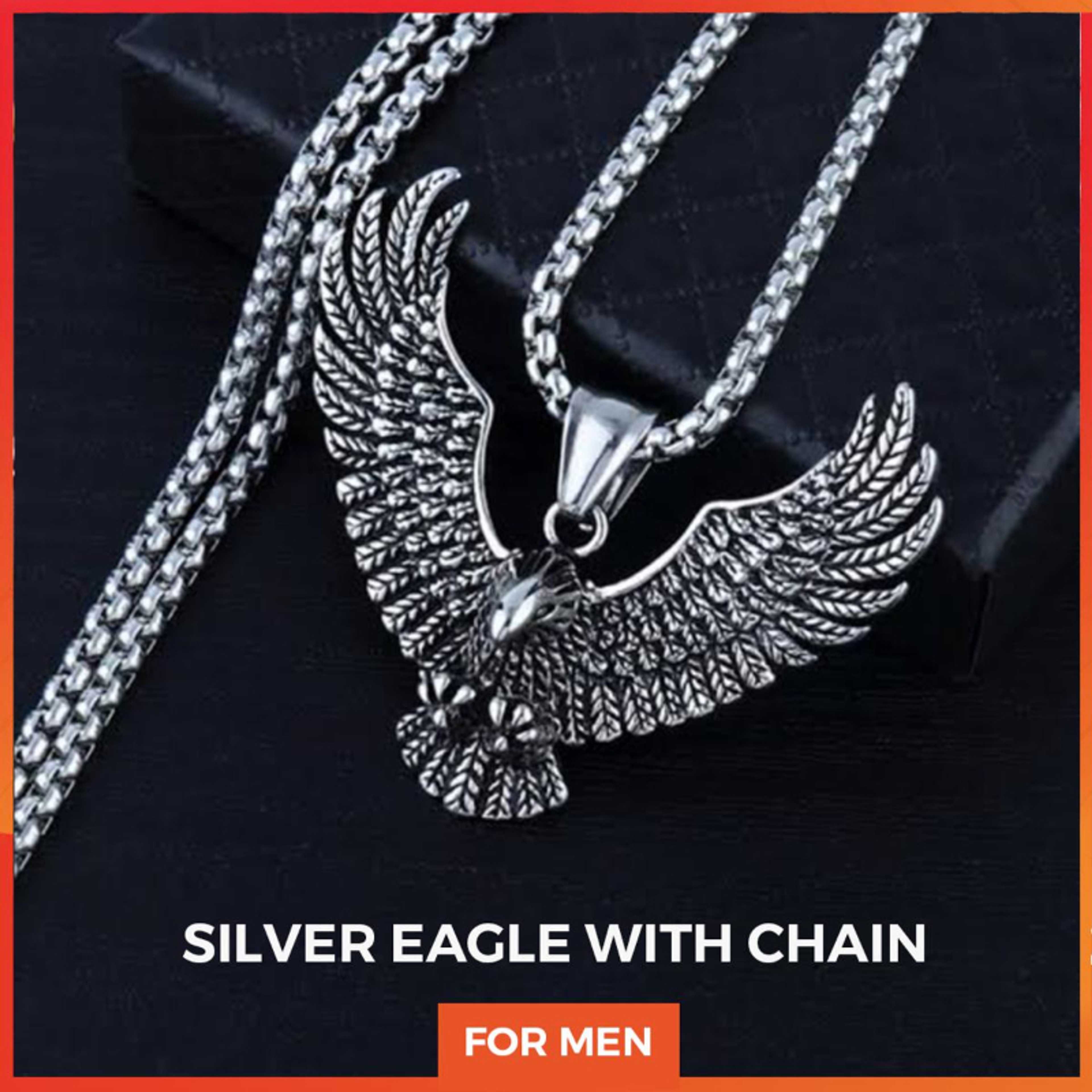 Silver Eagle Locket For Men