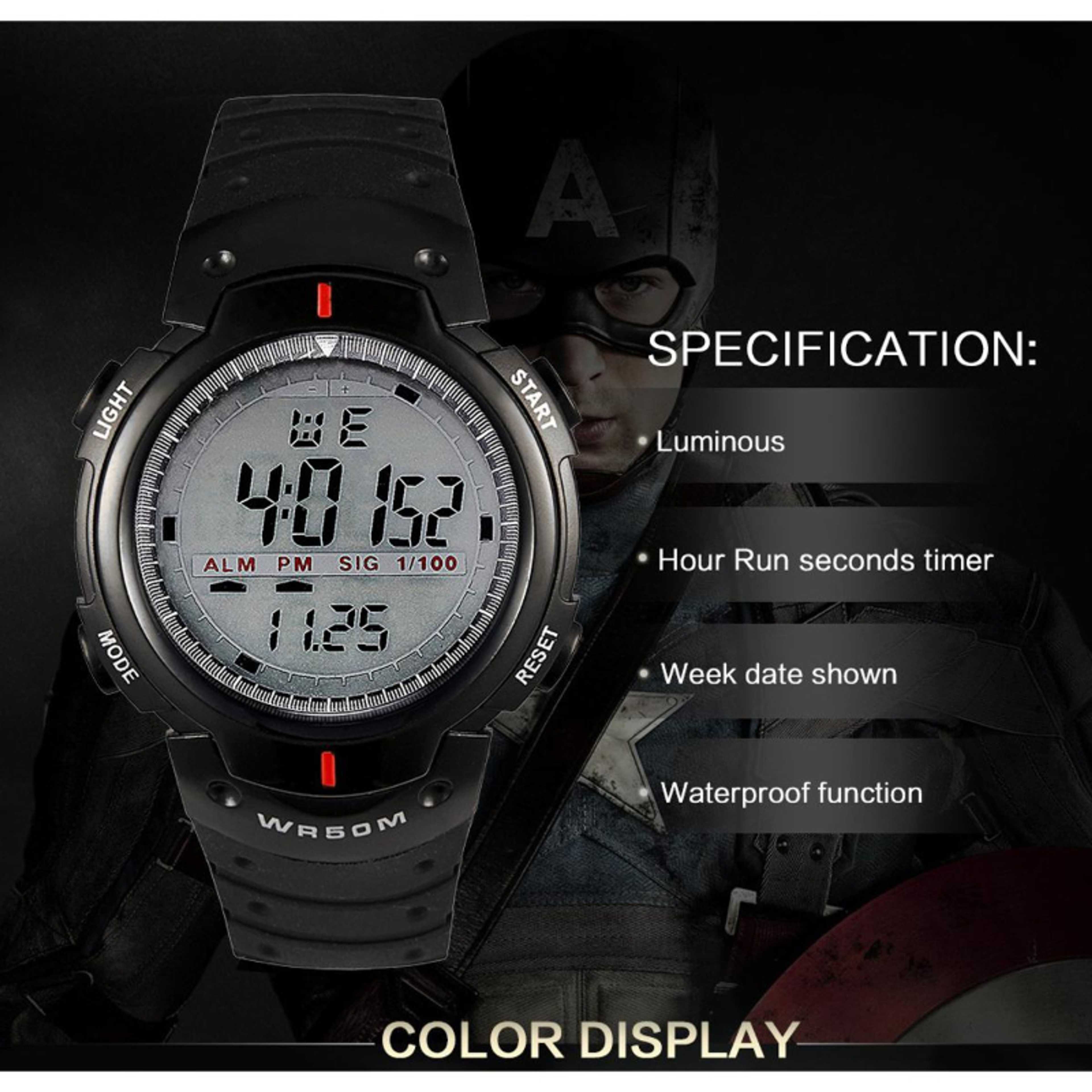 Multi-function Outdoor Sports Waterproof Men's Digital Electronic Watch - Watch For men