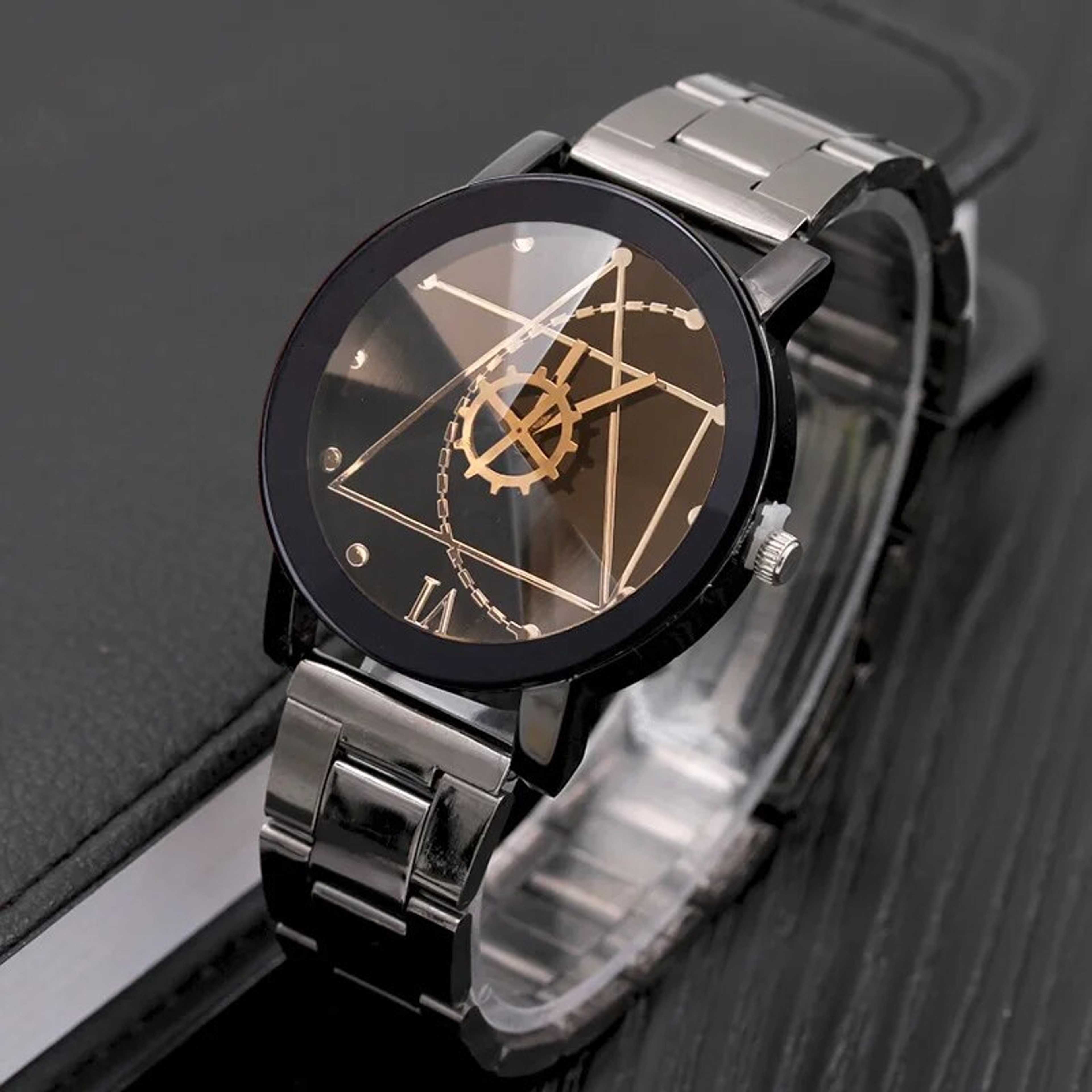 latest design Men watches Crystal Stainless Steel sports chain Analog Wrist Watch Chic Stylish Watches Men trendy Fashion Watch