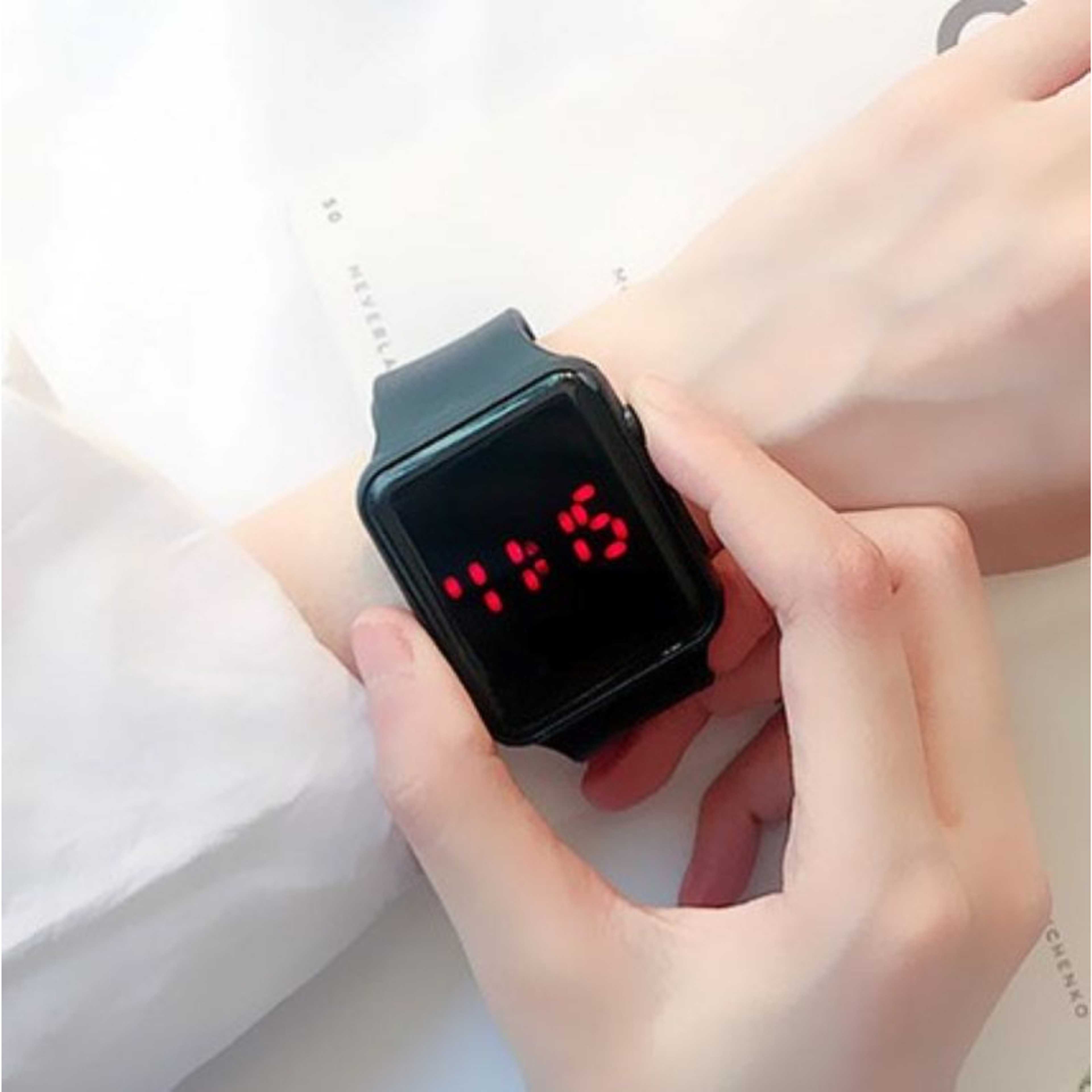 Square Led Band Watch For girls Unisex - Square Digital Silicone Sports Watch For Men&Women