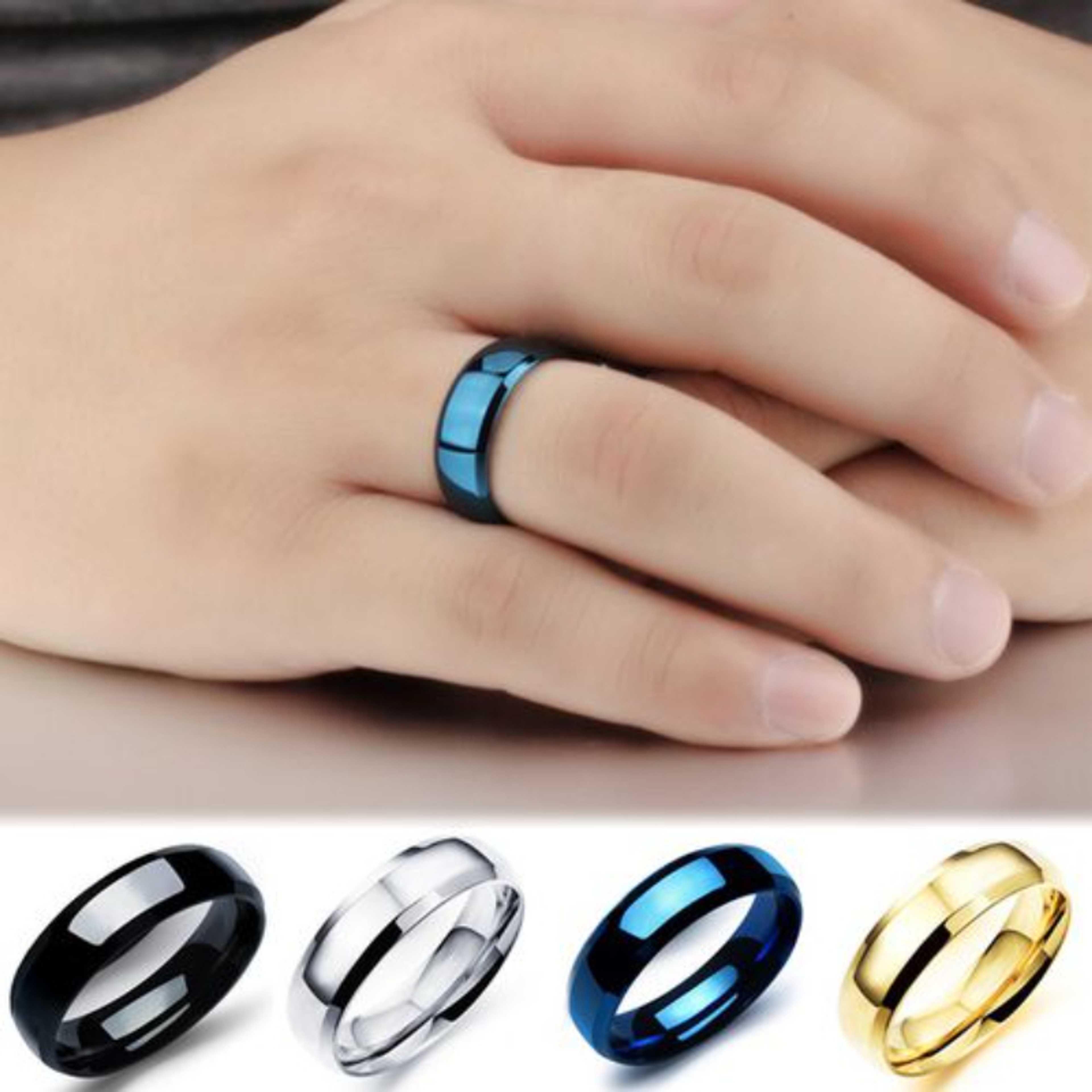 Blue Titanium Stainless Steel Ring For Men/Women
