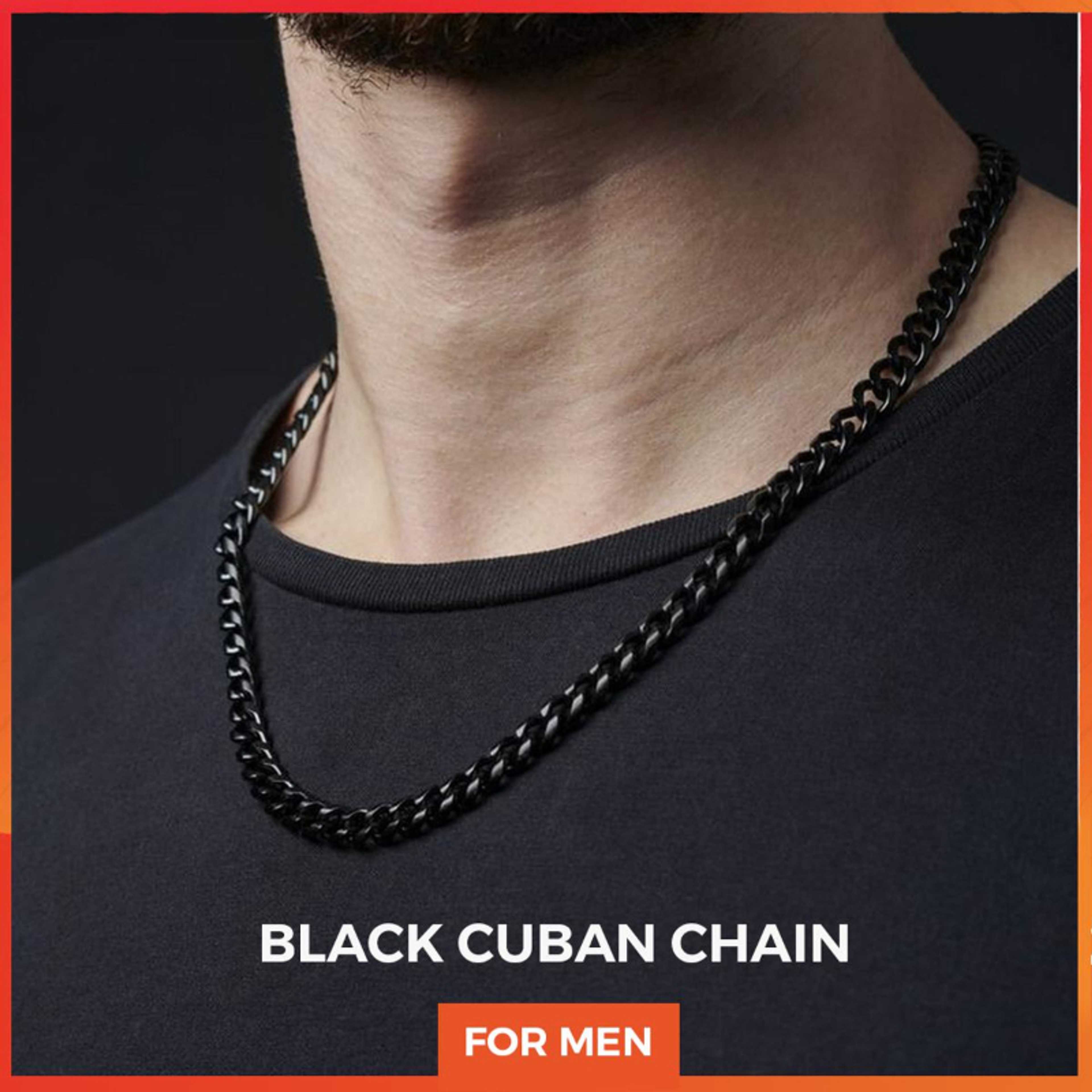 Black Cuban Chain for men neck premium Quality