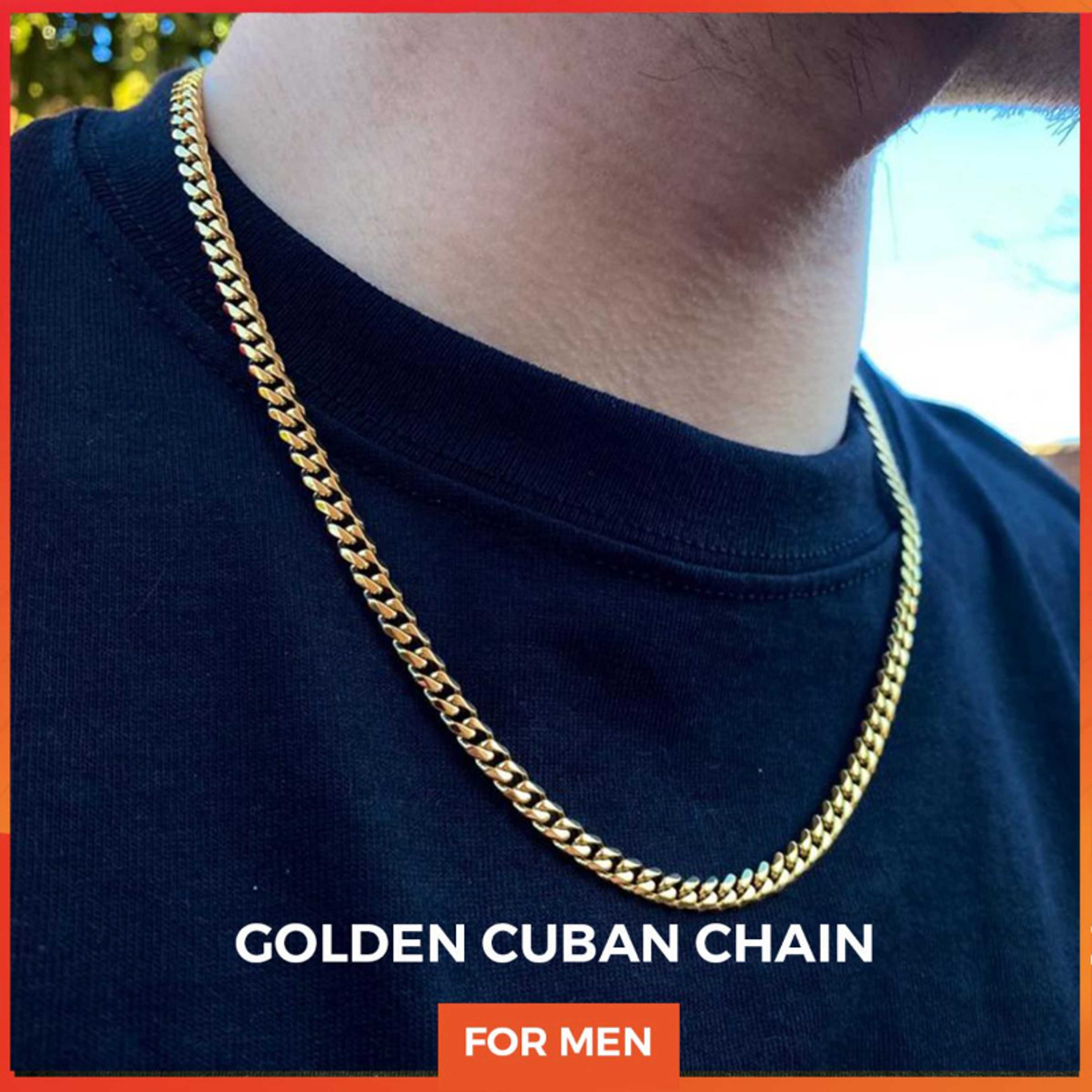 High Quality Pure Golden Italian Thin Cuban Chain For Men/boys