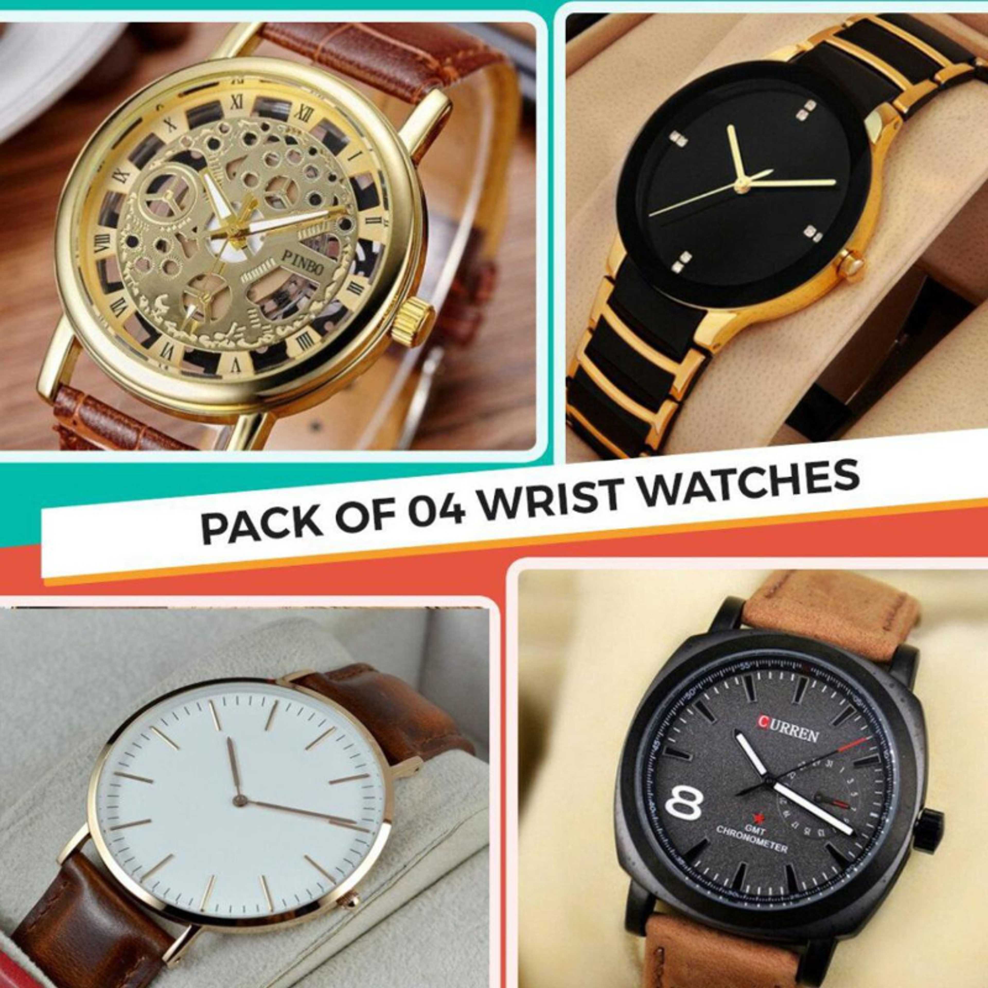 Pack of 4 New arrival stylish watches for men