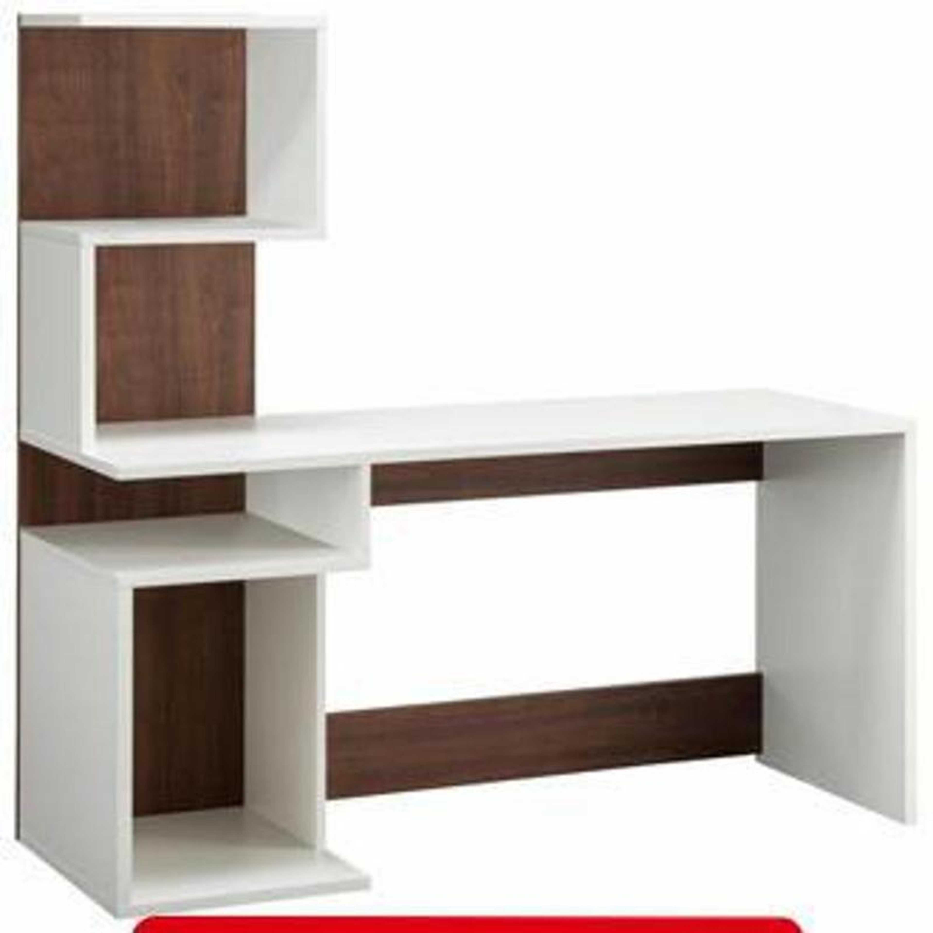 stylish-study table-TWST25-white and brown