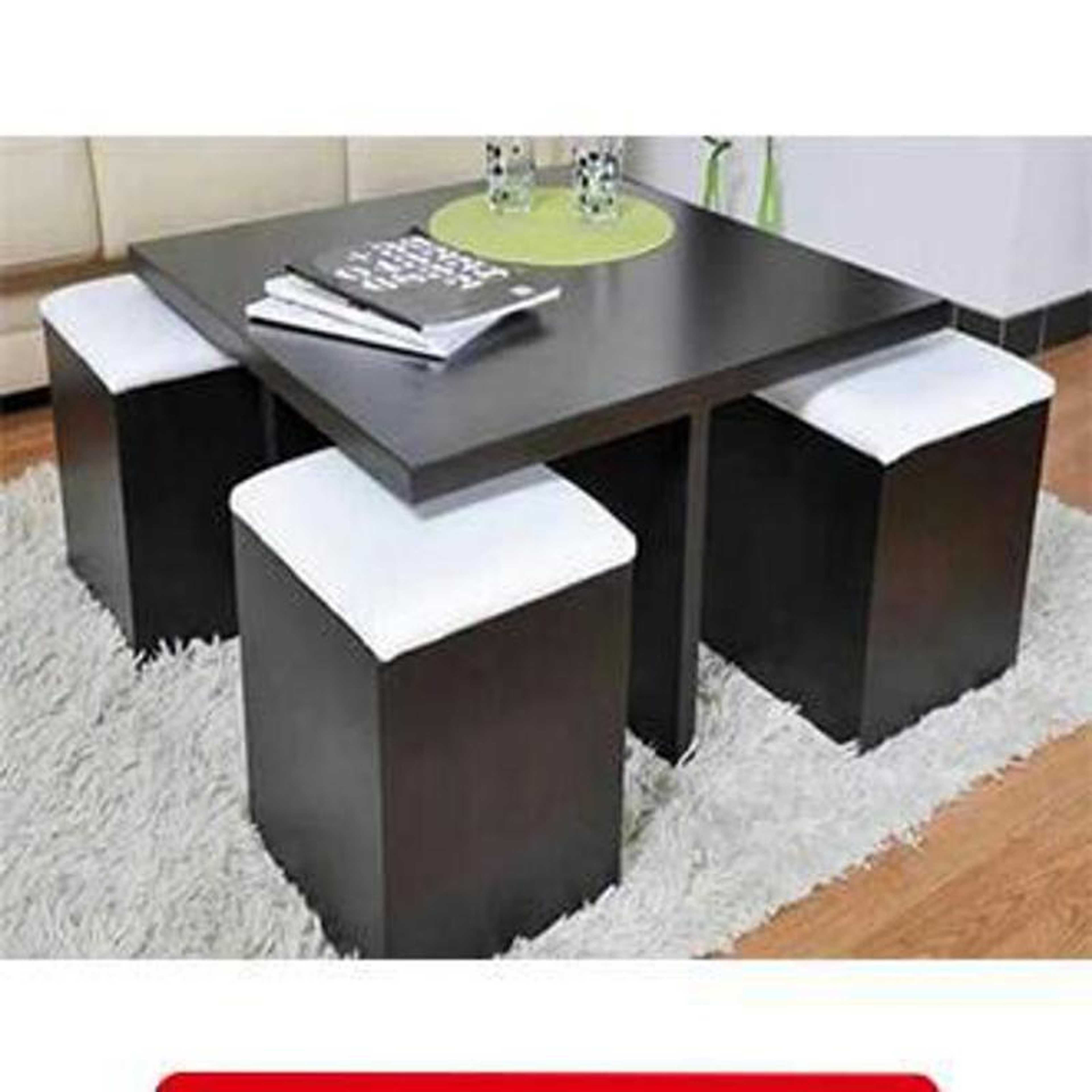Dream-dining table or center table with 4 seats-TWDT12-Black