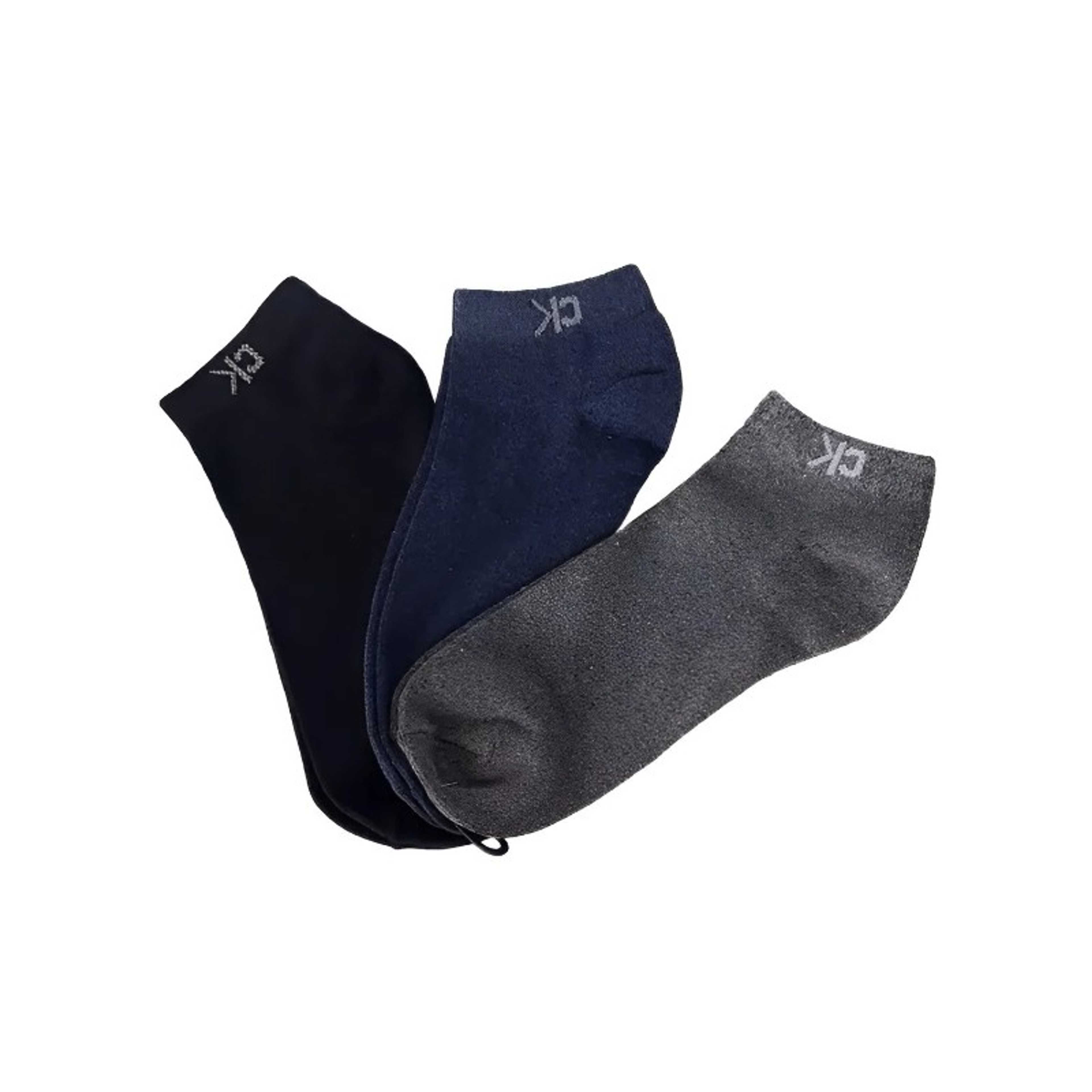 Pack Of 3 Pairs Ankle Socks For Men Women, Braded Socks, Cotton Moza - Random colors