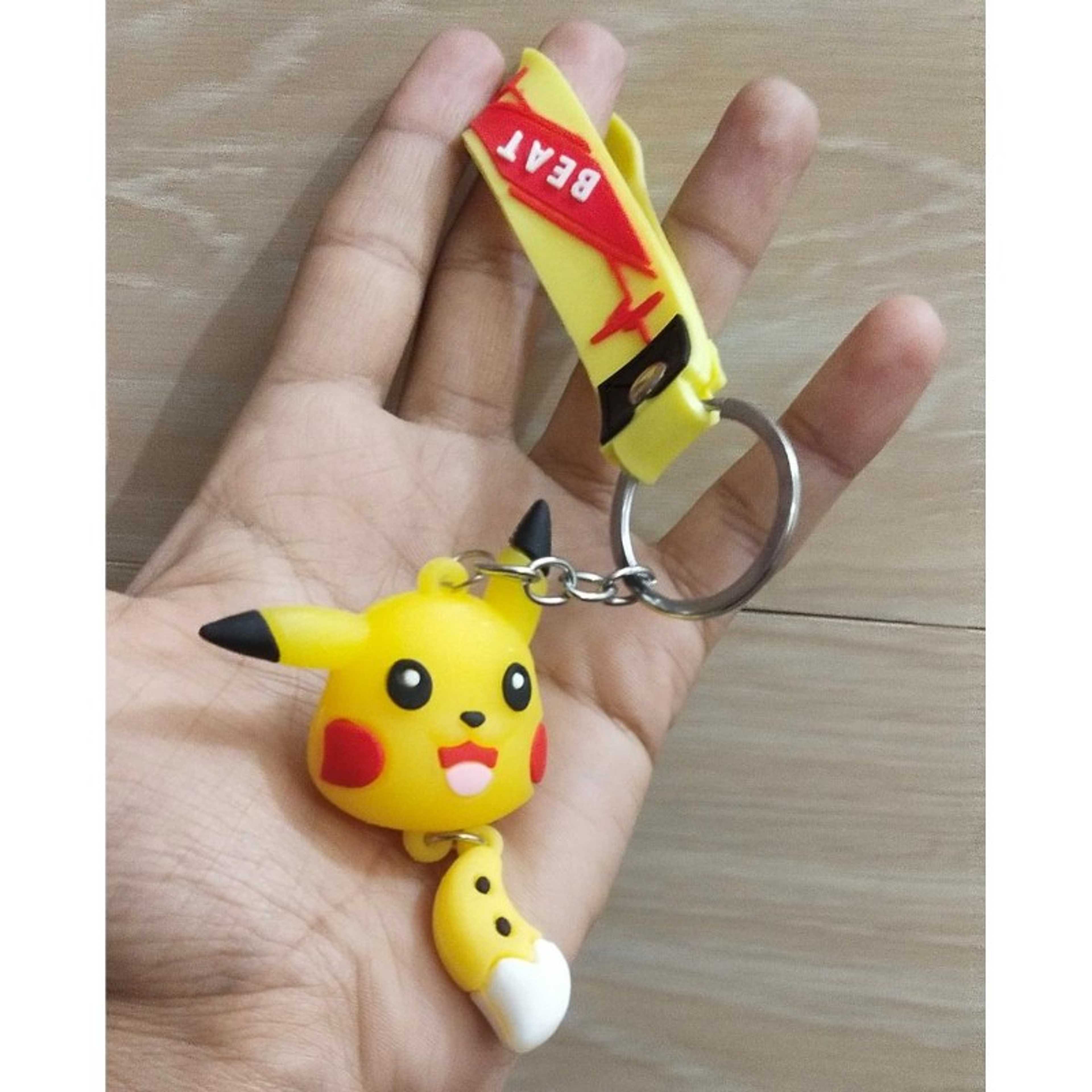 Pikachu Keychain Pokemon Action Rings Yellow Colour  Pokemon  keychian