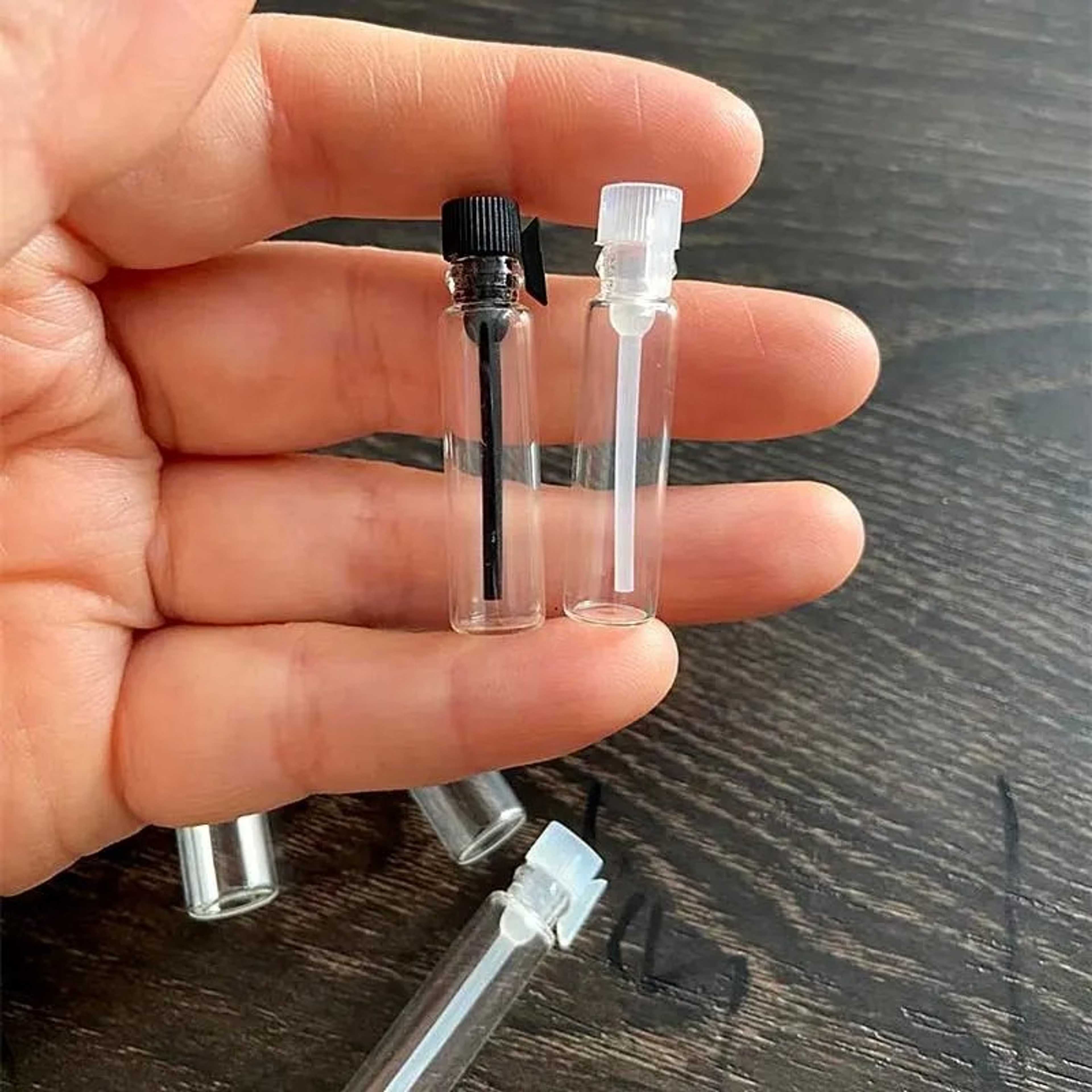 1ml perfume tester Sample bottle tube vial sample glass vials cork top for perfume oil bottles 100pcs