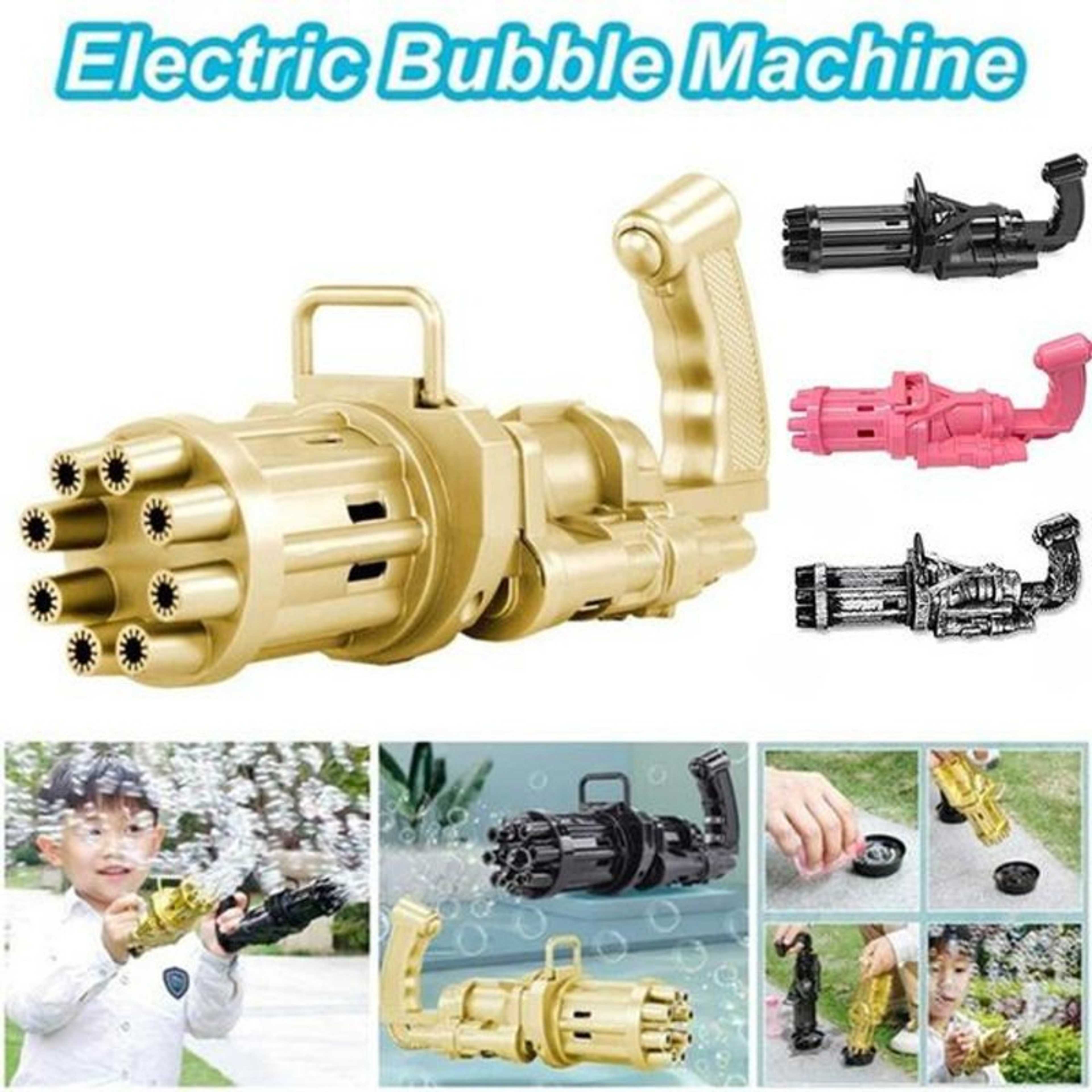 8-Hole Bubble Gun Machine - Massive Bubble Gattler Toy gun With Bubble liquid for Kids - Automatic Electric Bubble Maker Machine glue Water Gun toy - Assorted Random Color /  Swimming  Pool & Water Toys & Games Toys / Water Blaster & Soakers